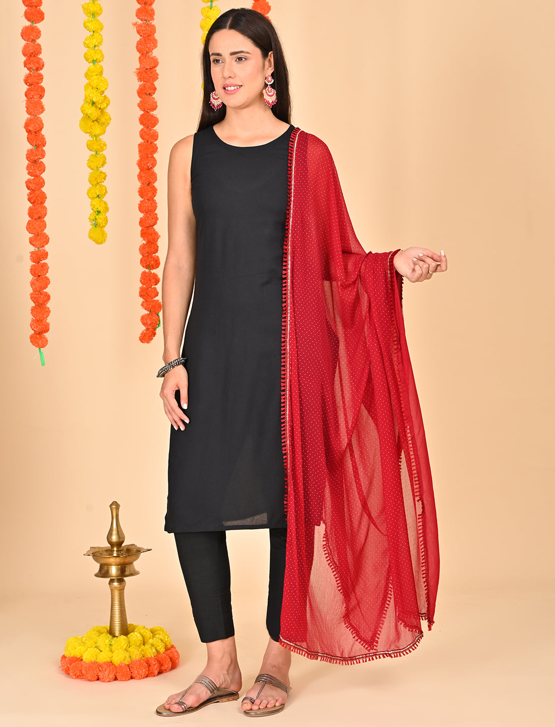 Ditsy Dots Chiffon Dupatta