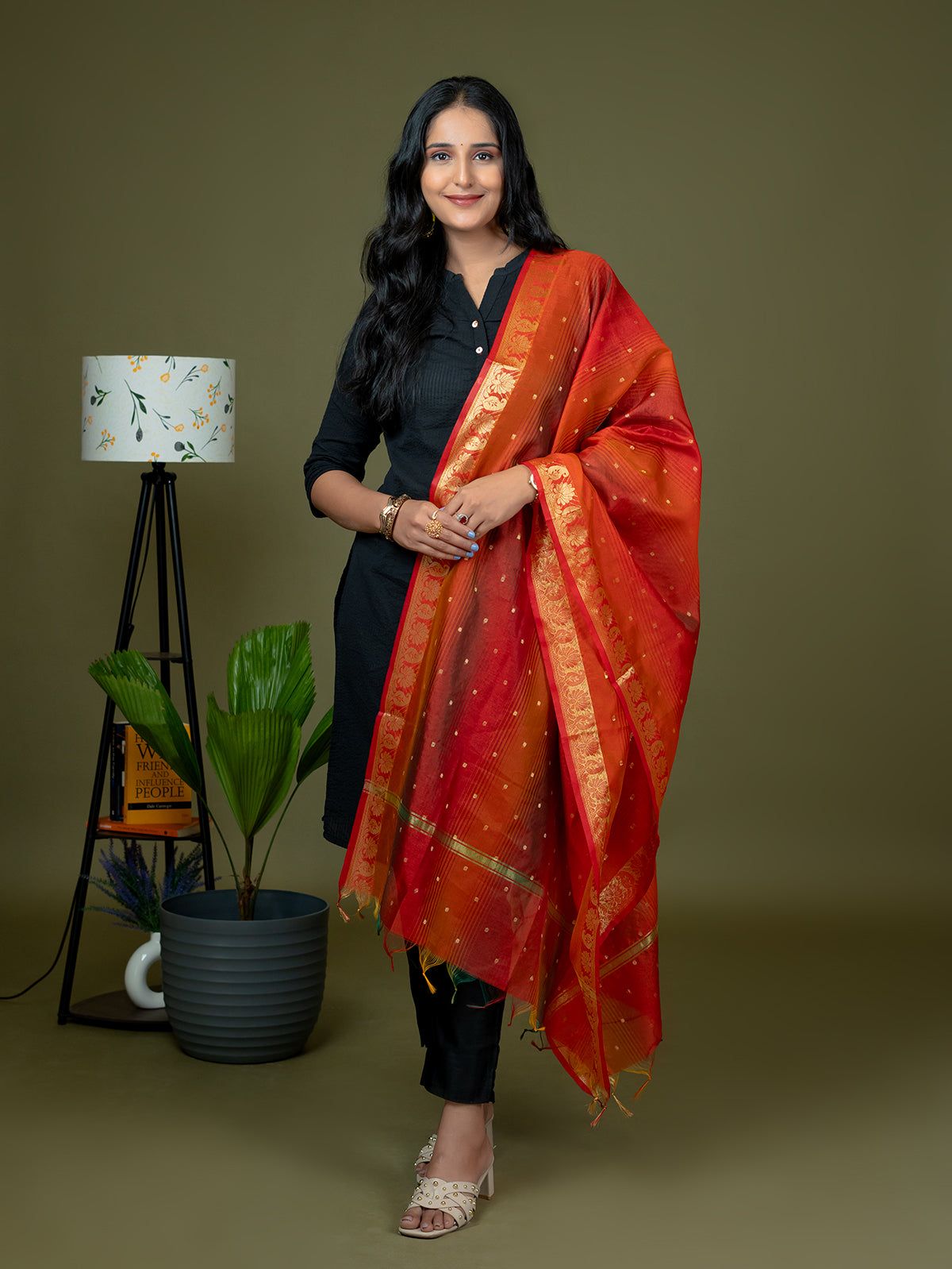Ethnic Motif Net Dupatta