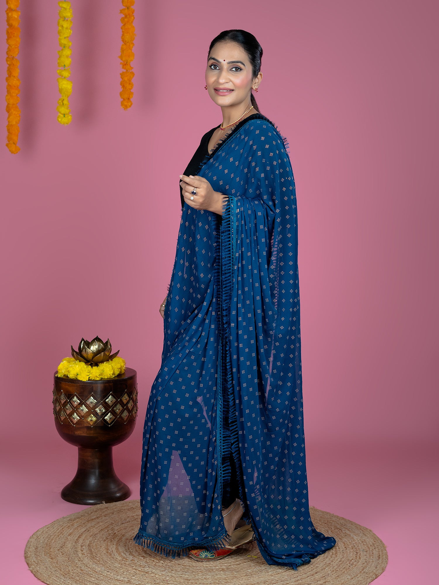 Geometric Chiffon Dew Drops Dupatta