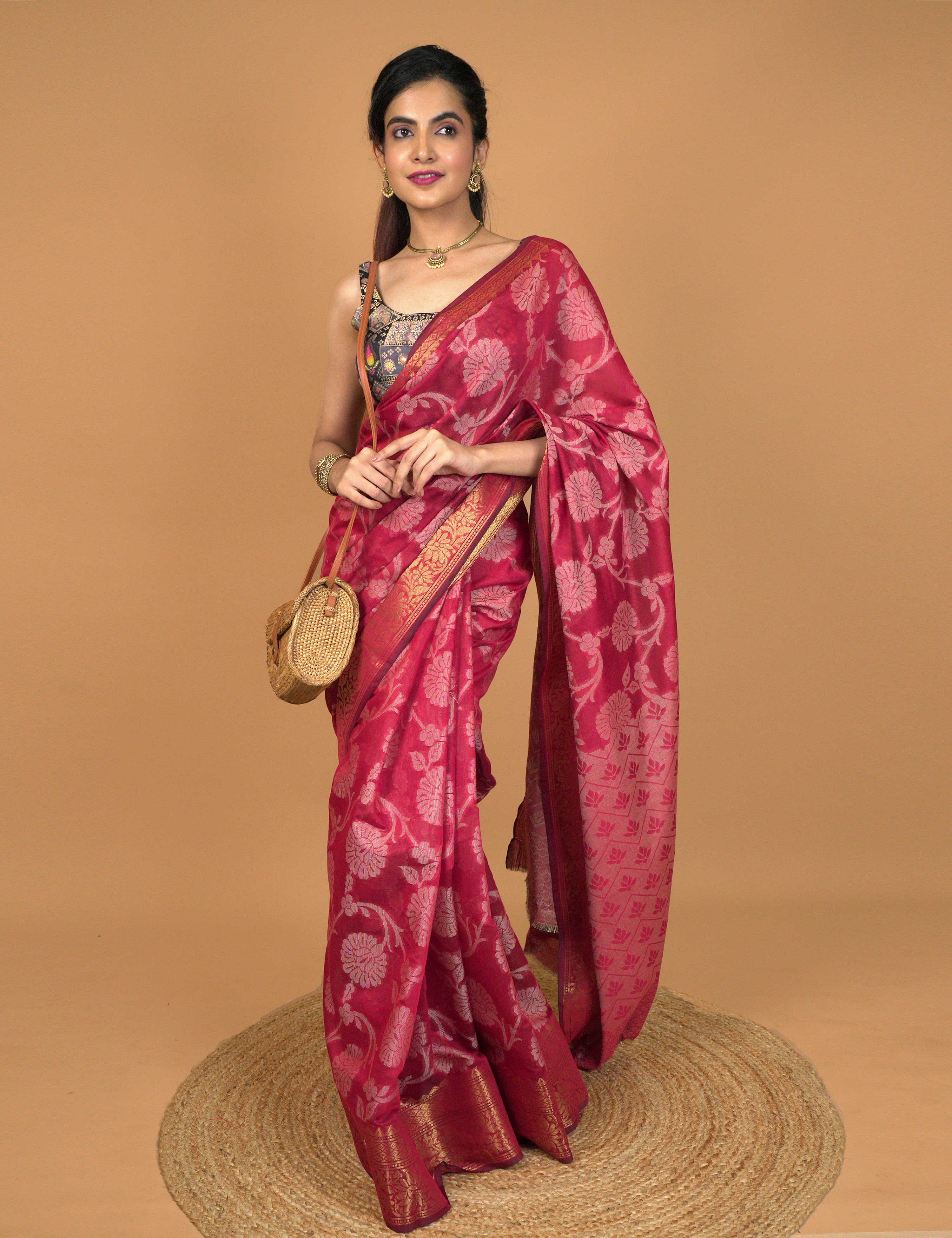 Kota Semi Cotton Geometric Saree