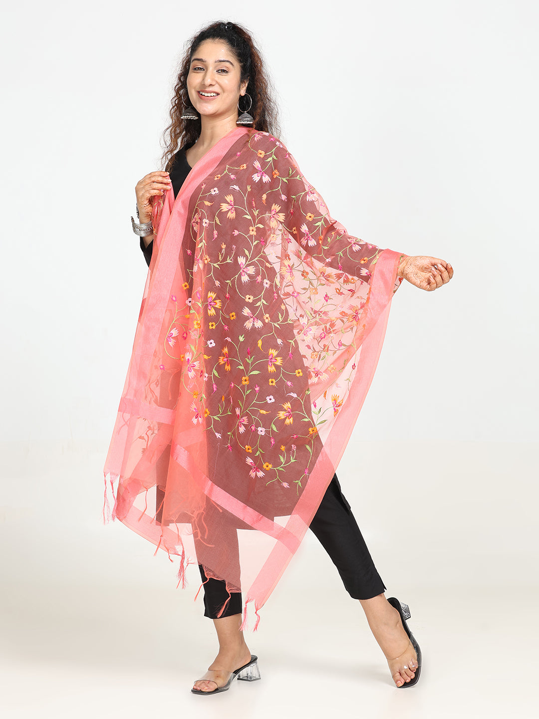 Floral Chiffon Dupatta