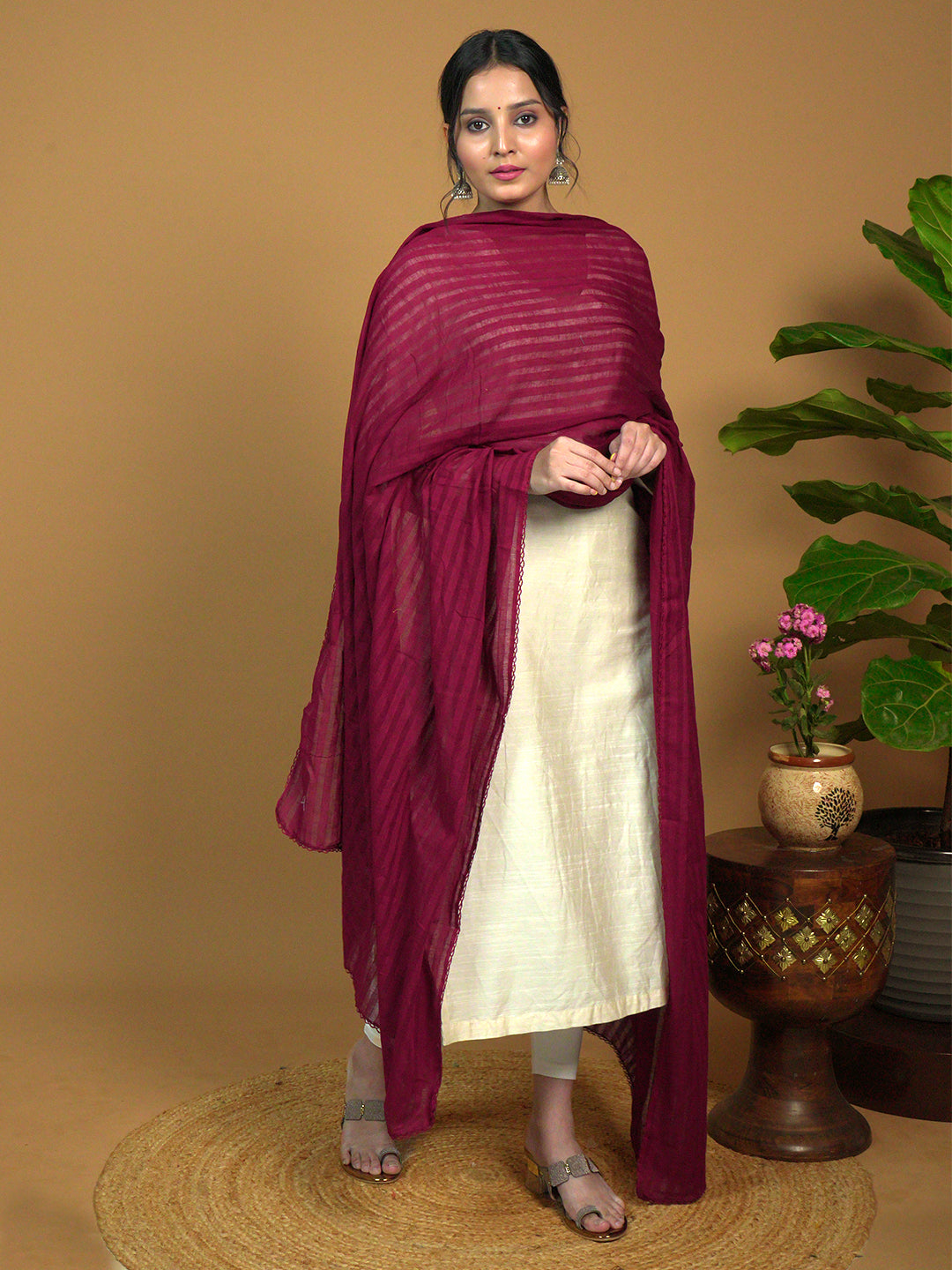 Stripe Cotton Dupatta