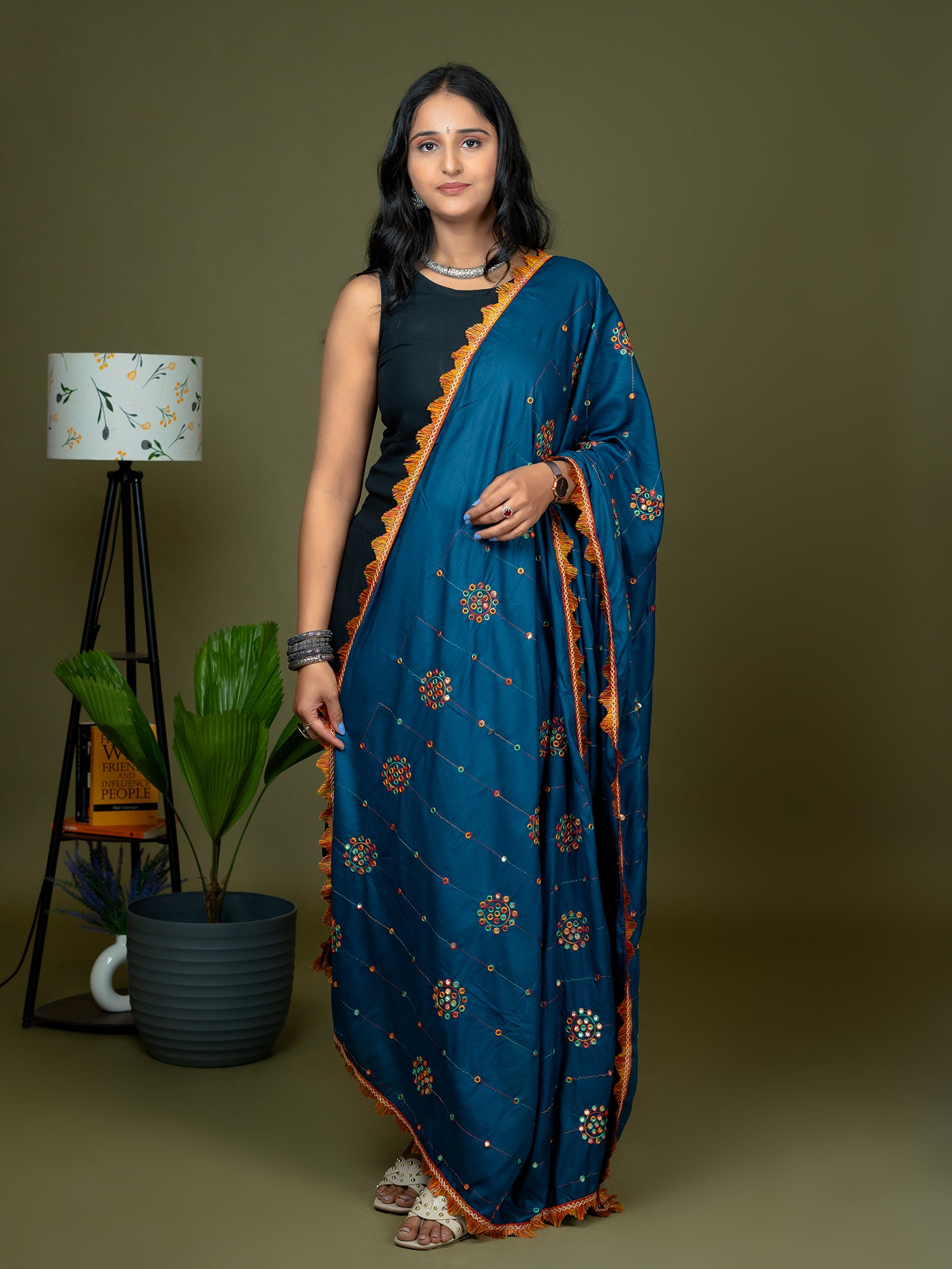 Mirror Work Viscose Rayon Dupatta