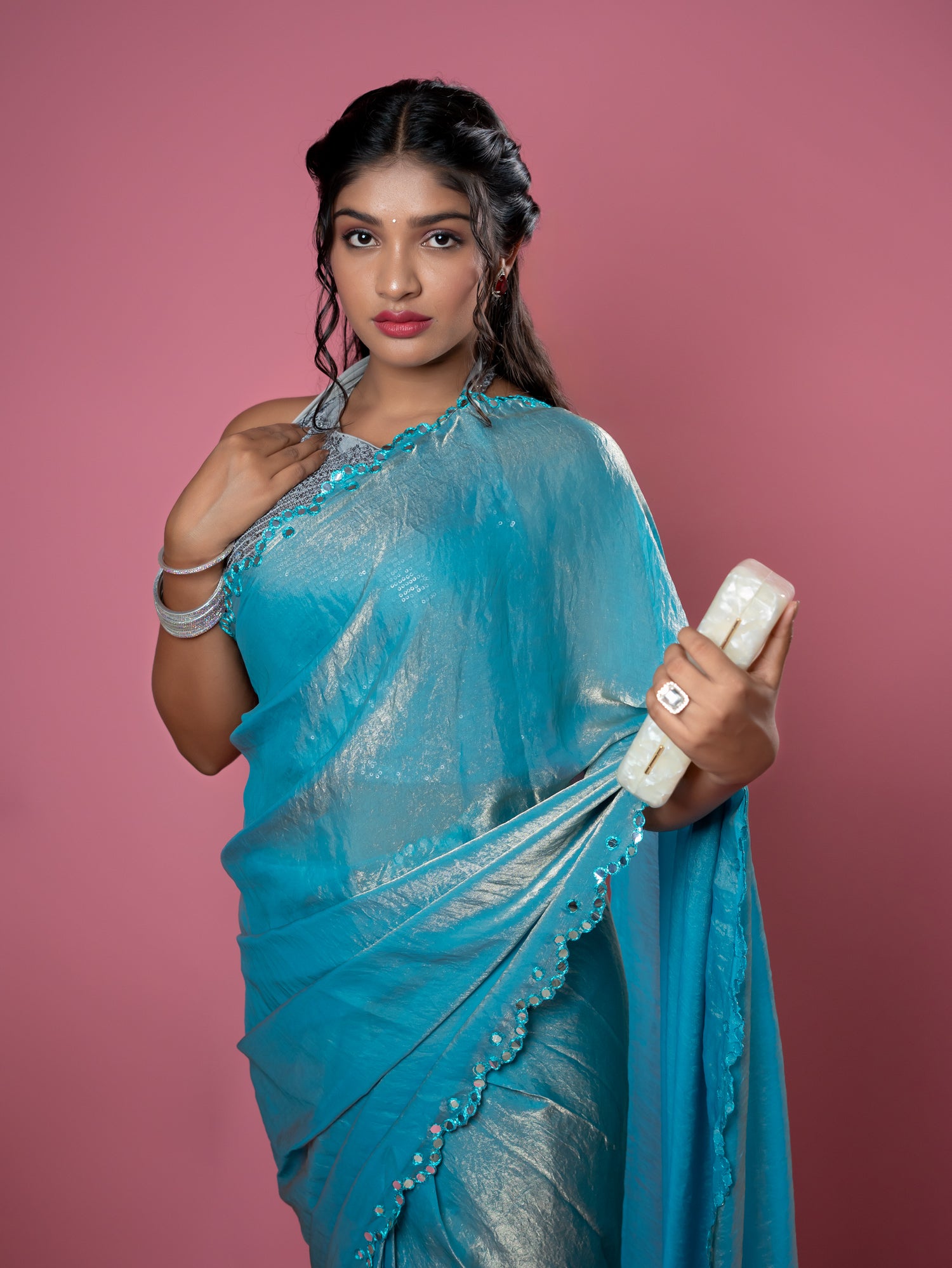 Blue Ready to Wear Party Saree