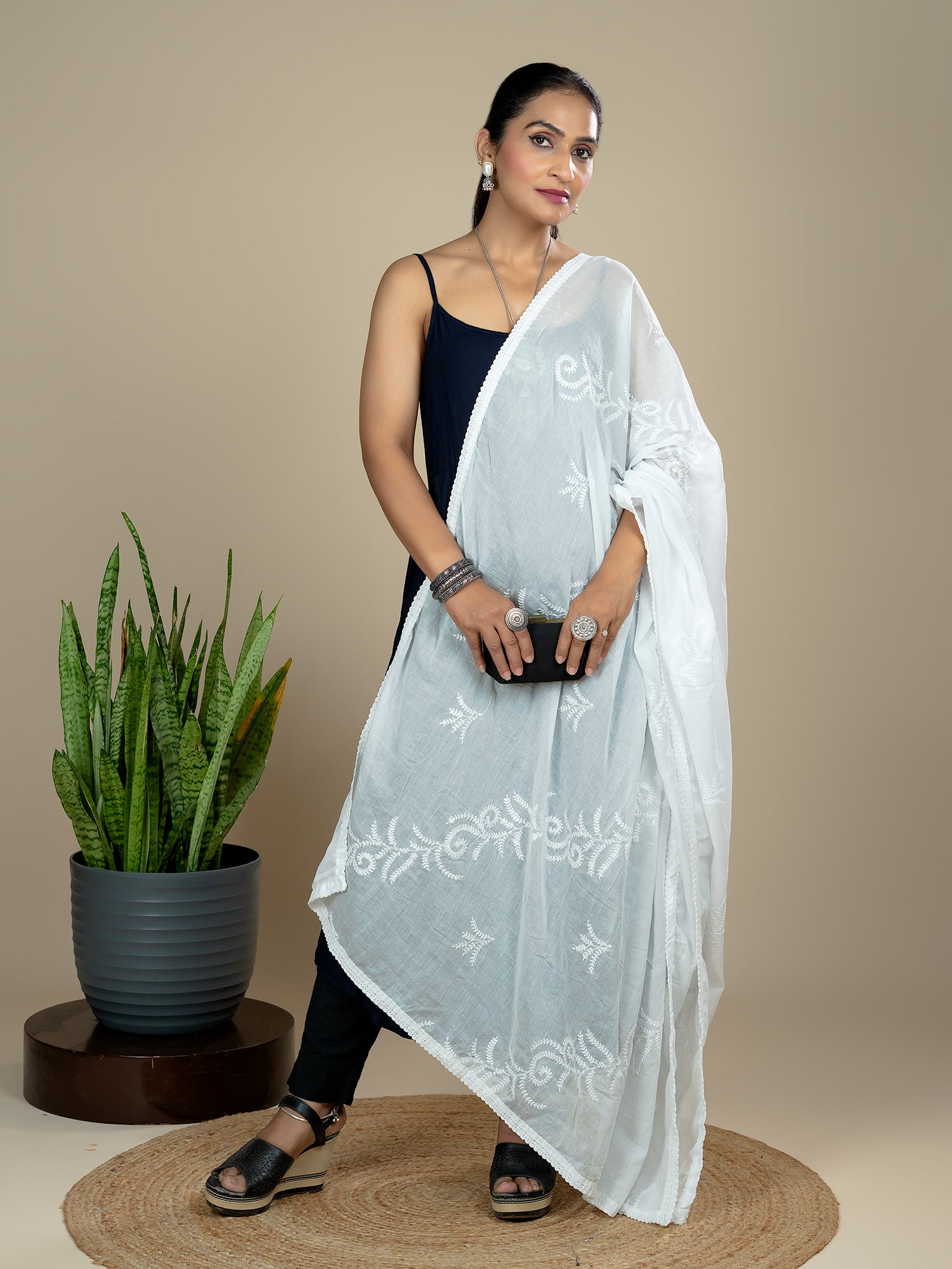 Embroidered Cotton Dupatta