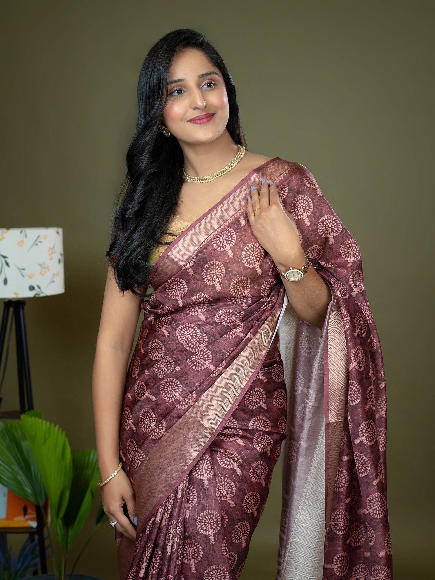 Ajrakh Art Silk Saree
