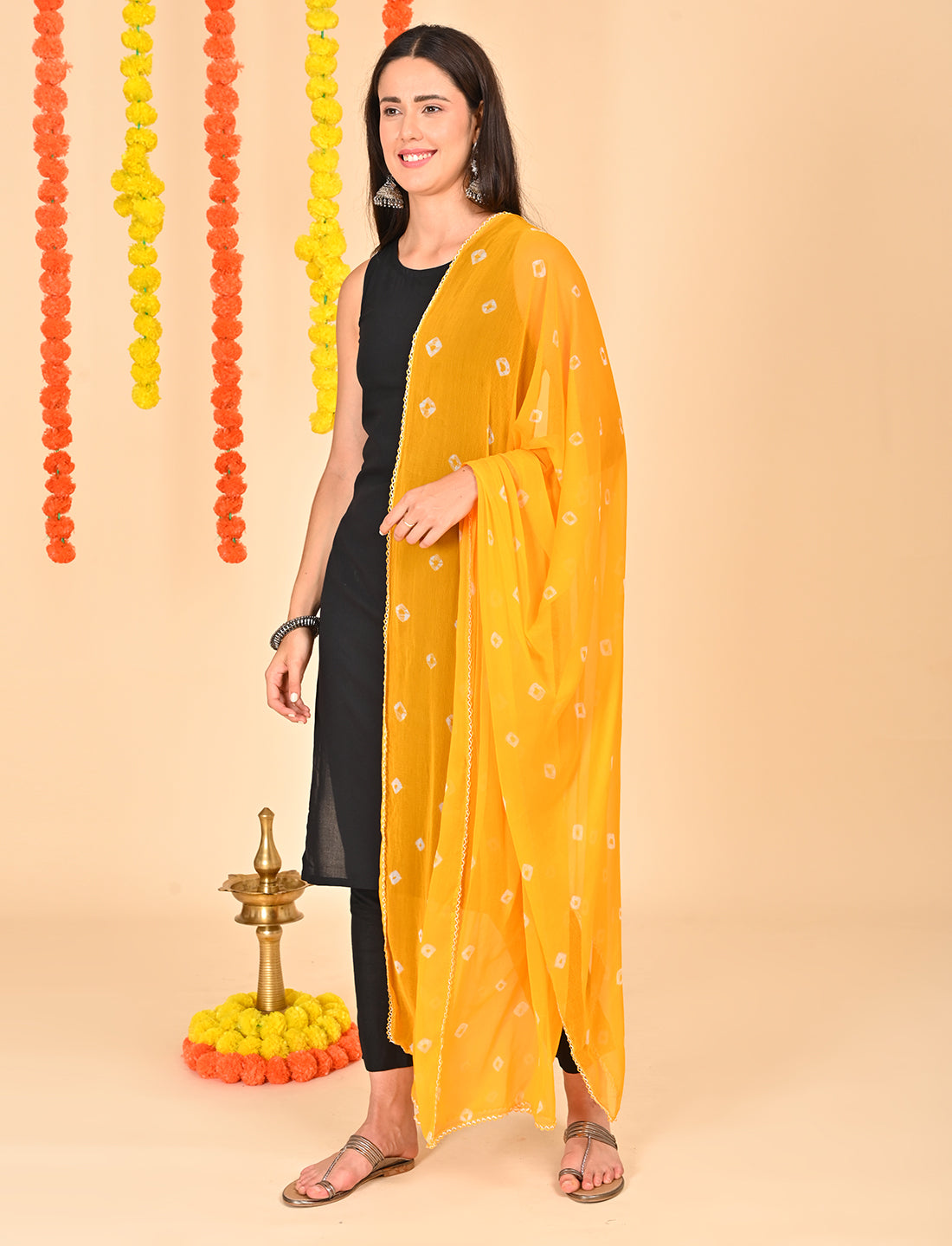Tie-Dye Bandhej Chiffon Dupatta