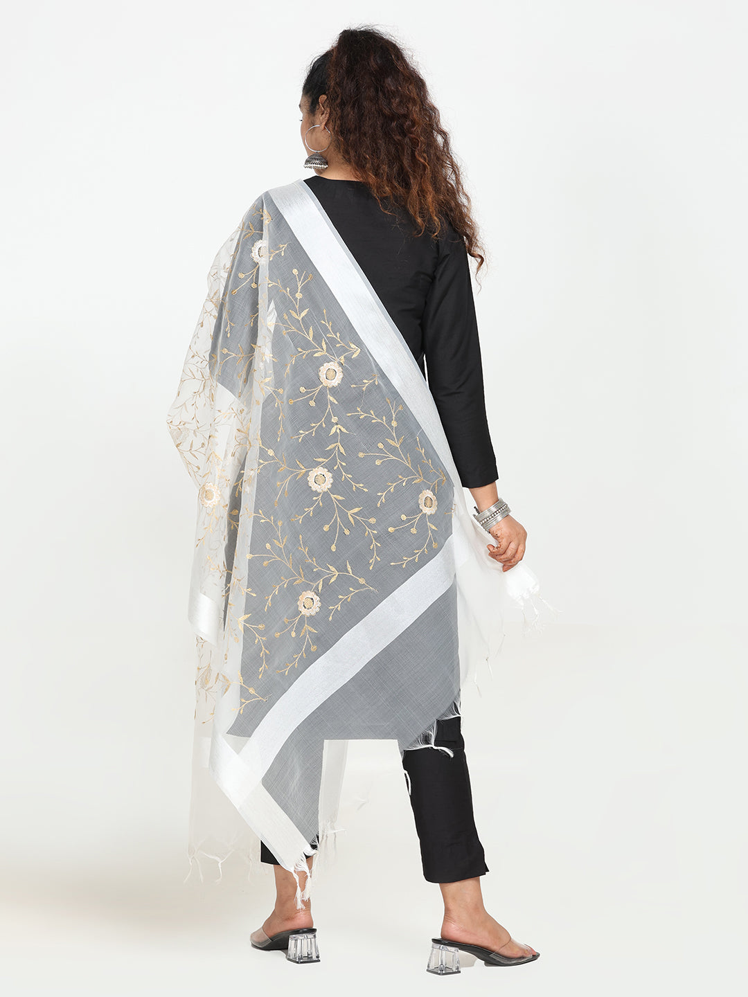 Embroidered Chanderi Dupatta