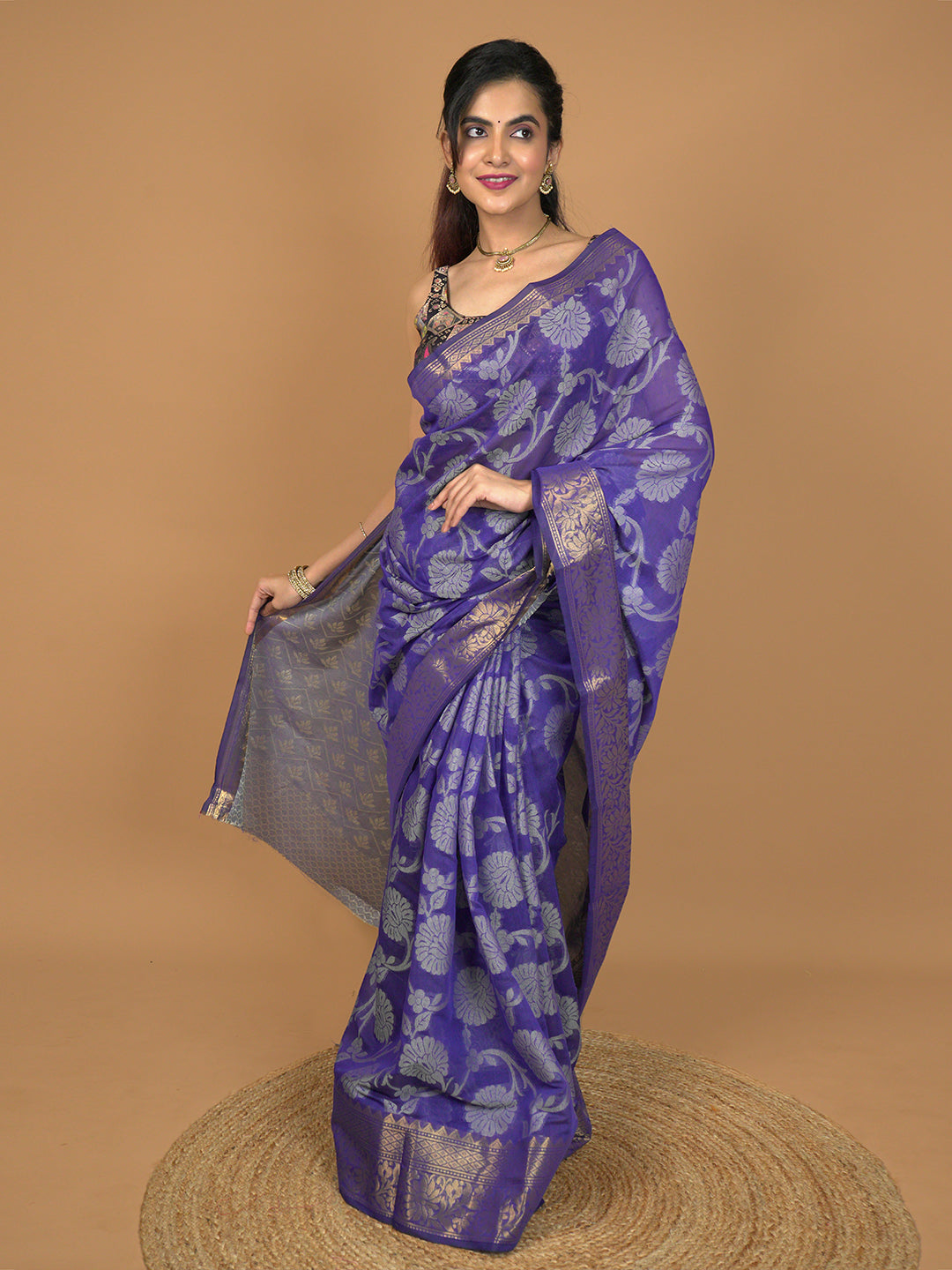 Kota Semi Cotton Geometric Saree