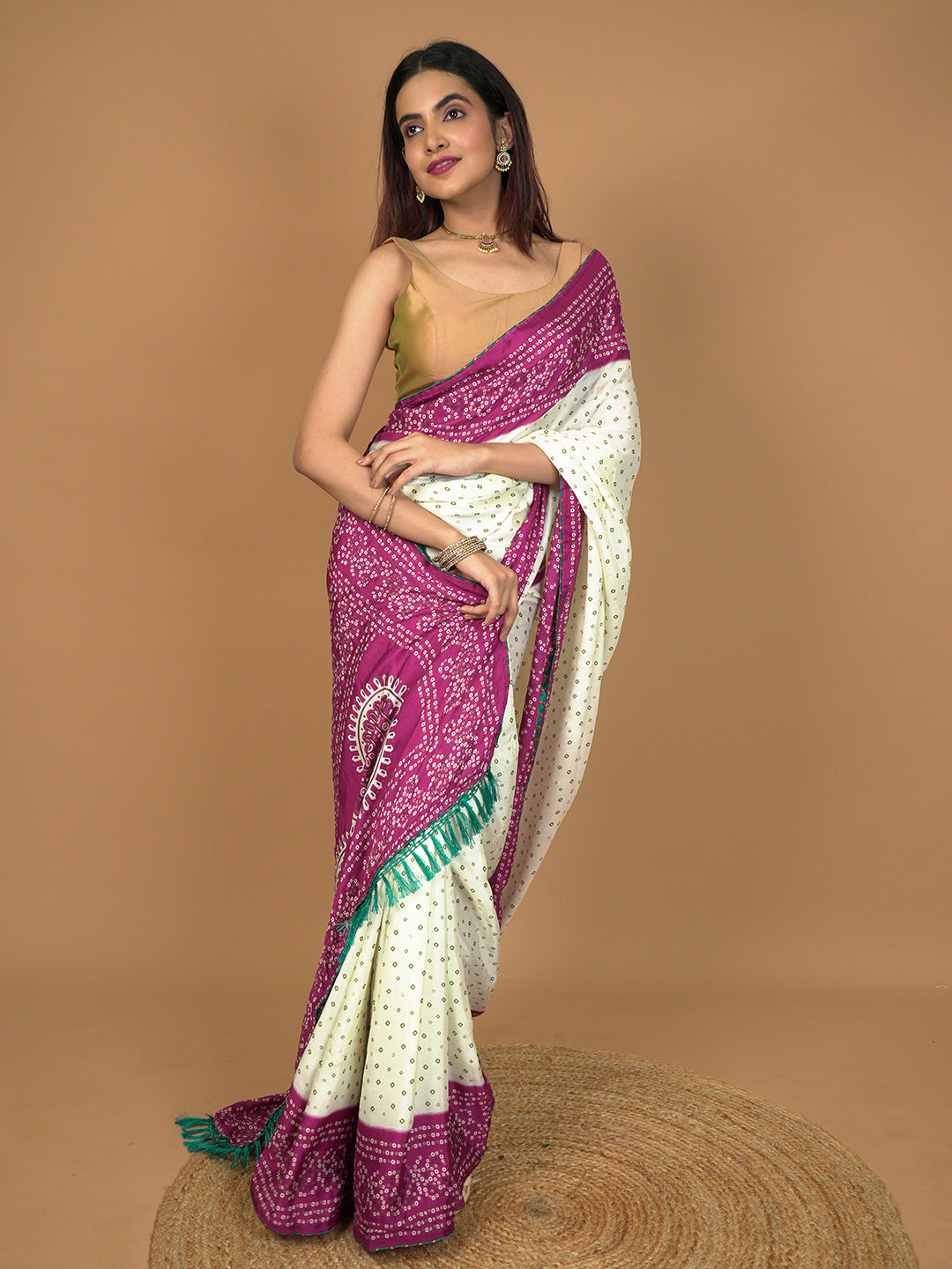 Bandhini Tie & Dye Crepe Saree