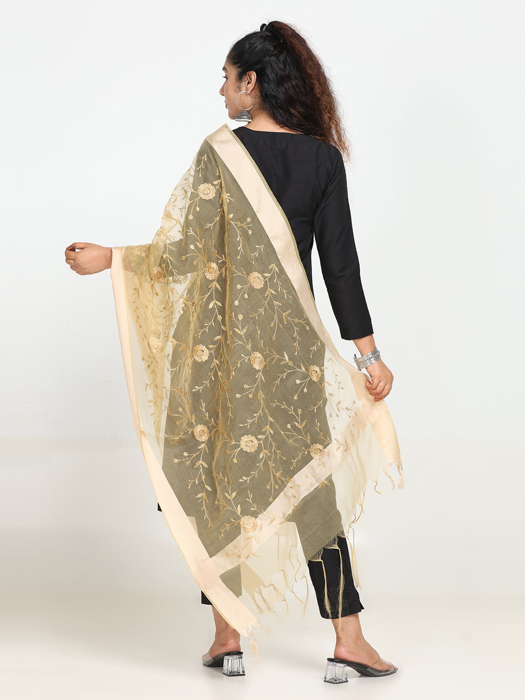 Embroidered Chanderi Dupatta