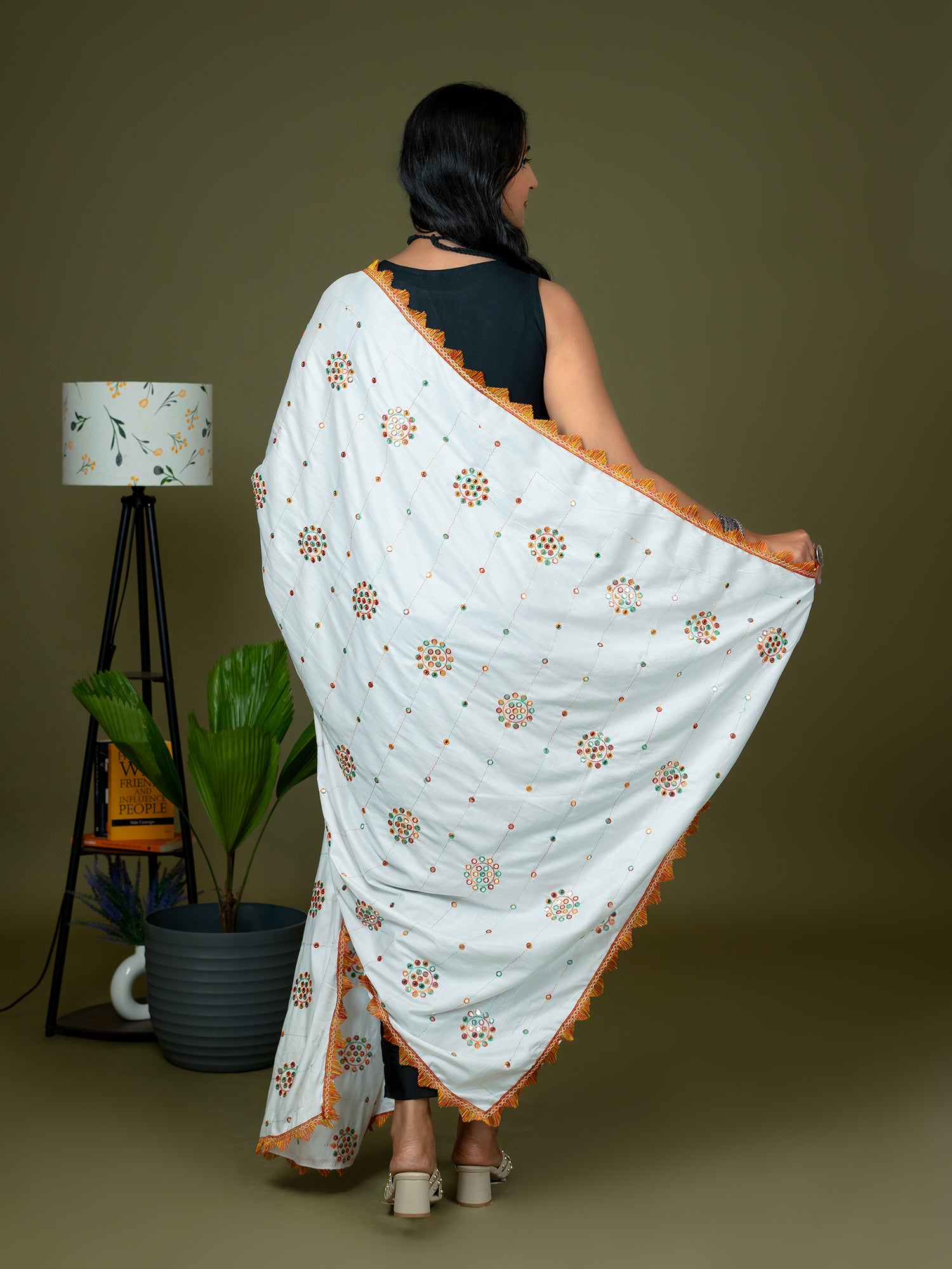 Mirror Work Viscose Rayon Dupatta
