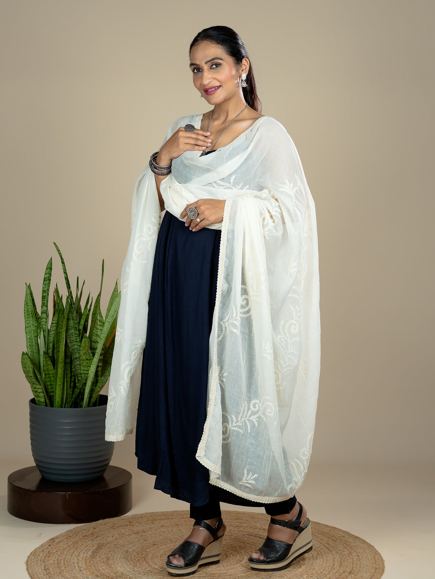 Embroidered Cotton Dupatta