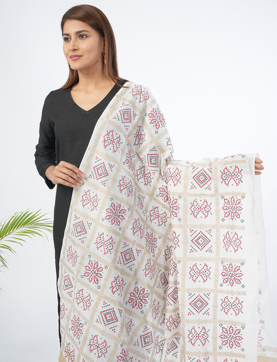 Ghatchola Checks Gaji Silk Dupatta