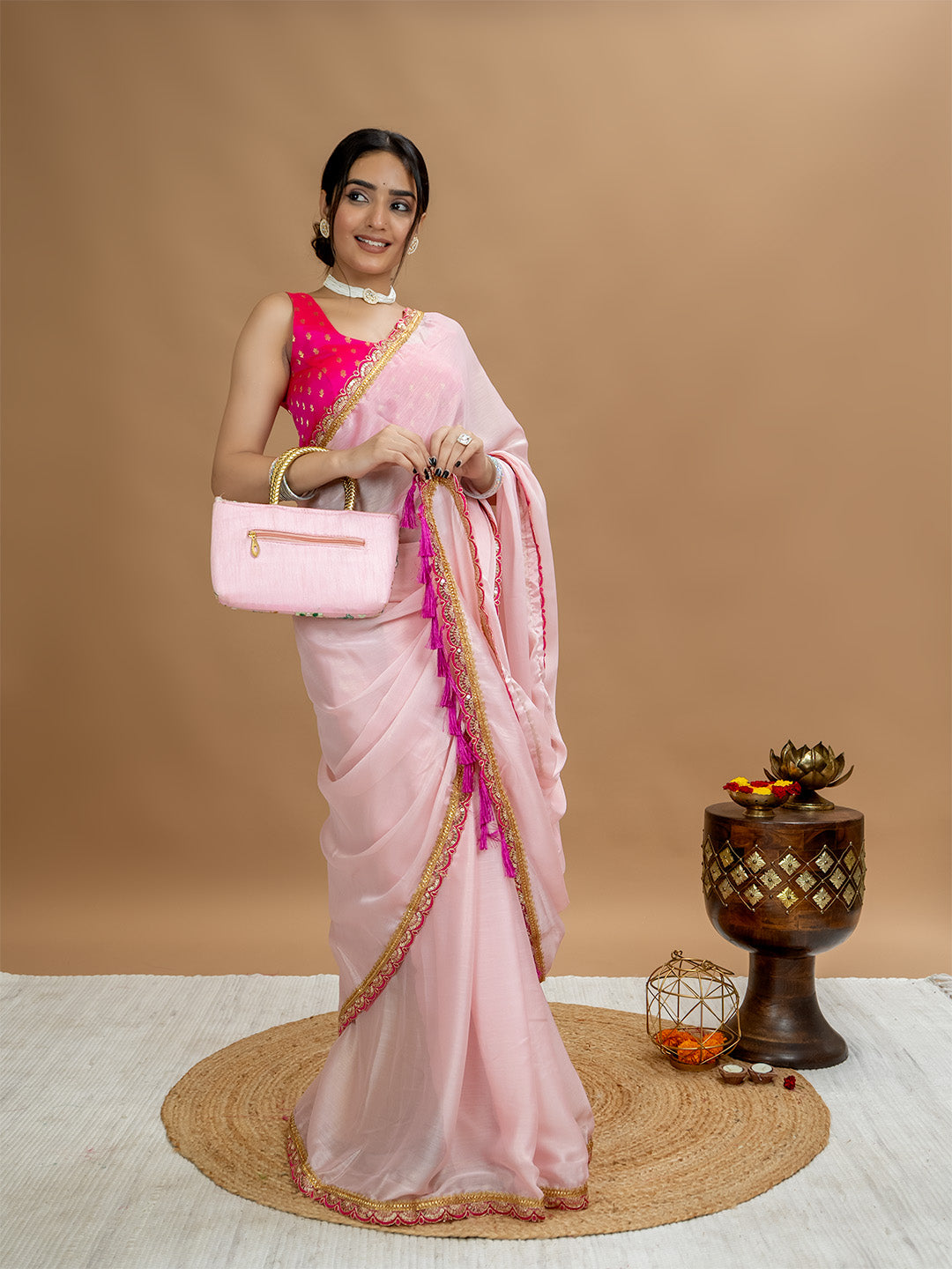 Solid Georgette Saree