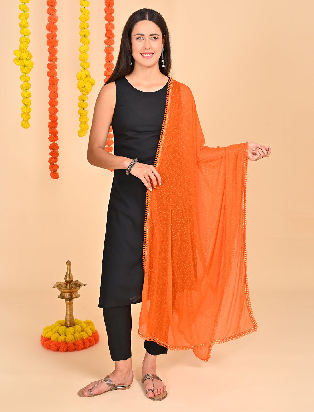 Ditsy Dots Chiffon Dupatta