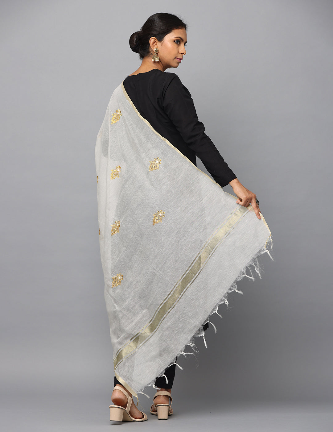 Embroidered Chanderi Dupatta