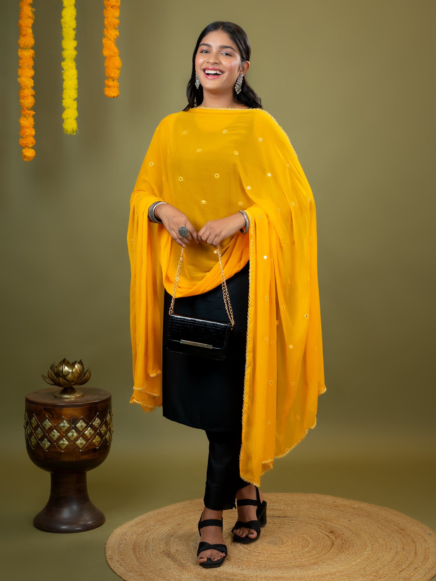 Embroidered Chiffon Dupatta