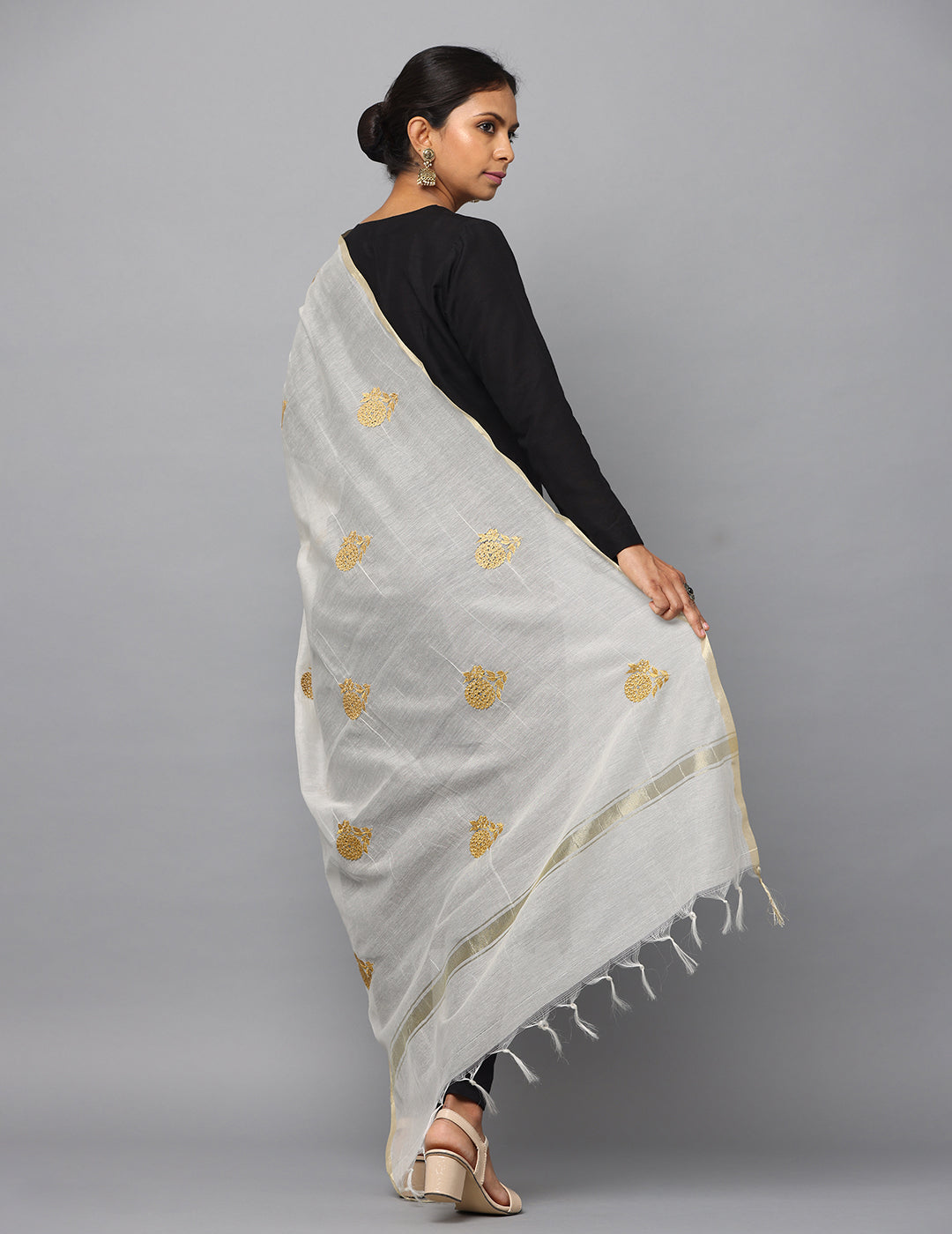 Embroidered Chanderi Dupatta