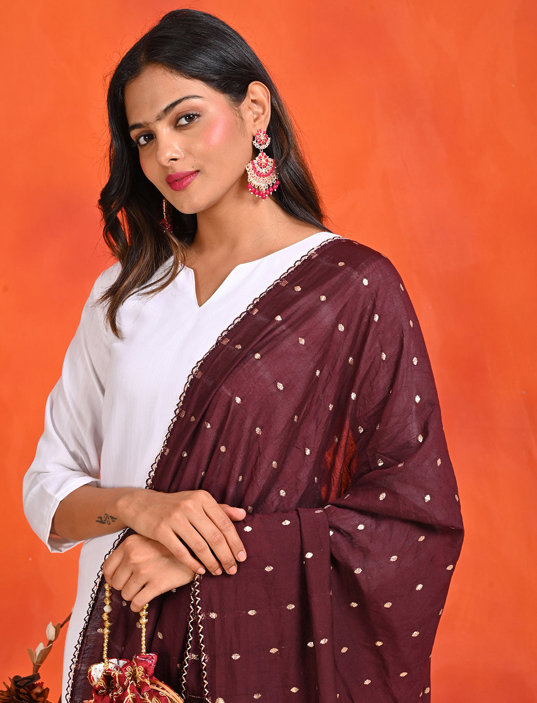 Chanderi Zari weave Dupatta