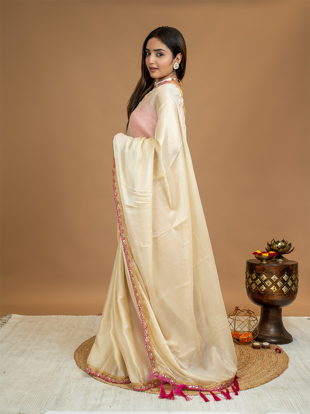 Solid Georgette Saree
