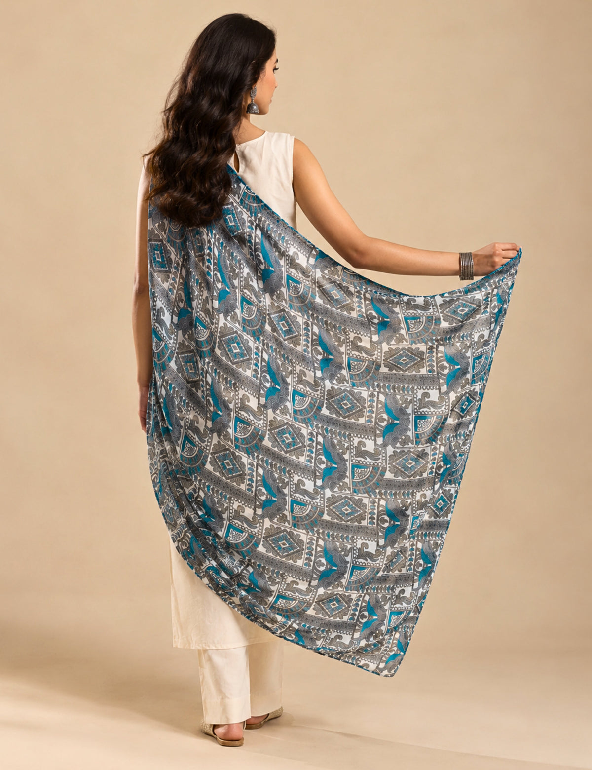 Ethnic Blue Cotton Dupatta