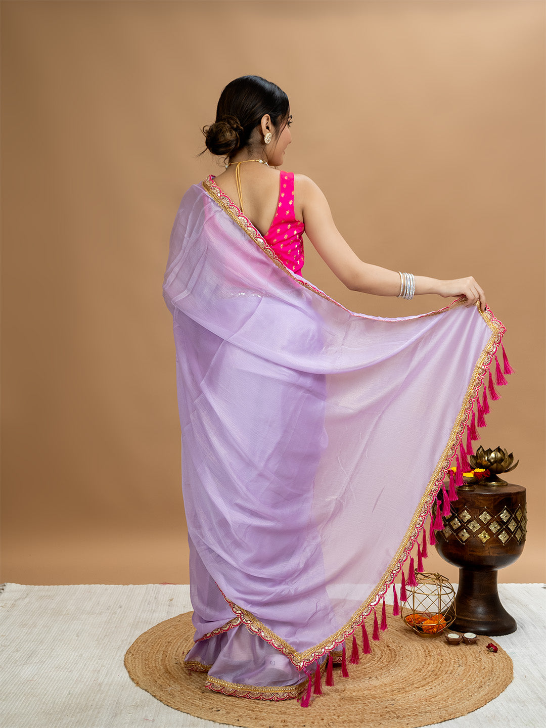 Solid Georgette Saree