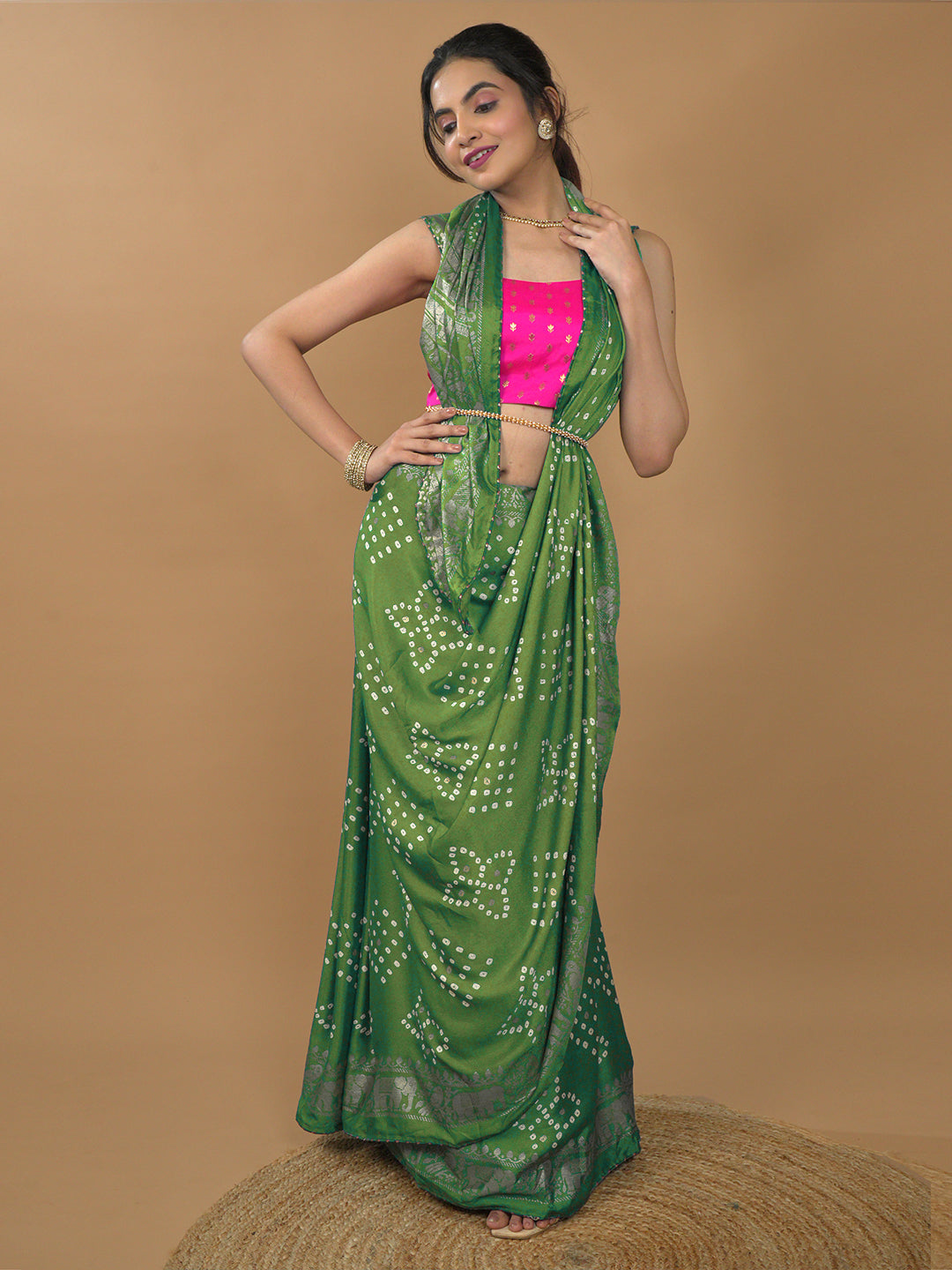 Bandhini Viscose Crepe Saree