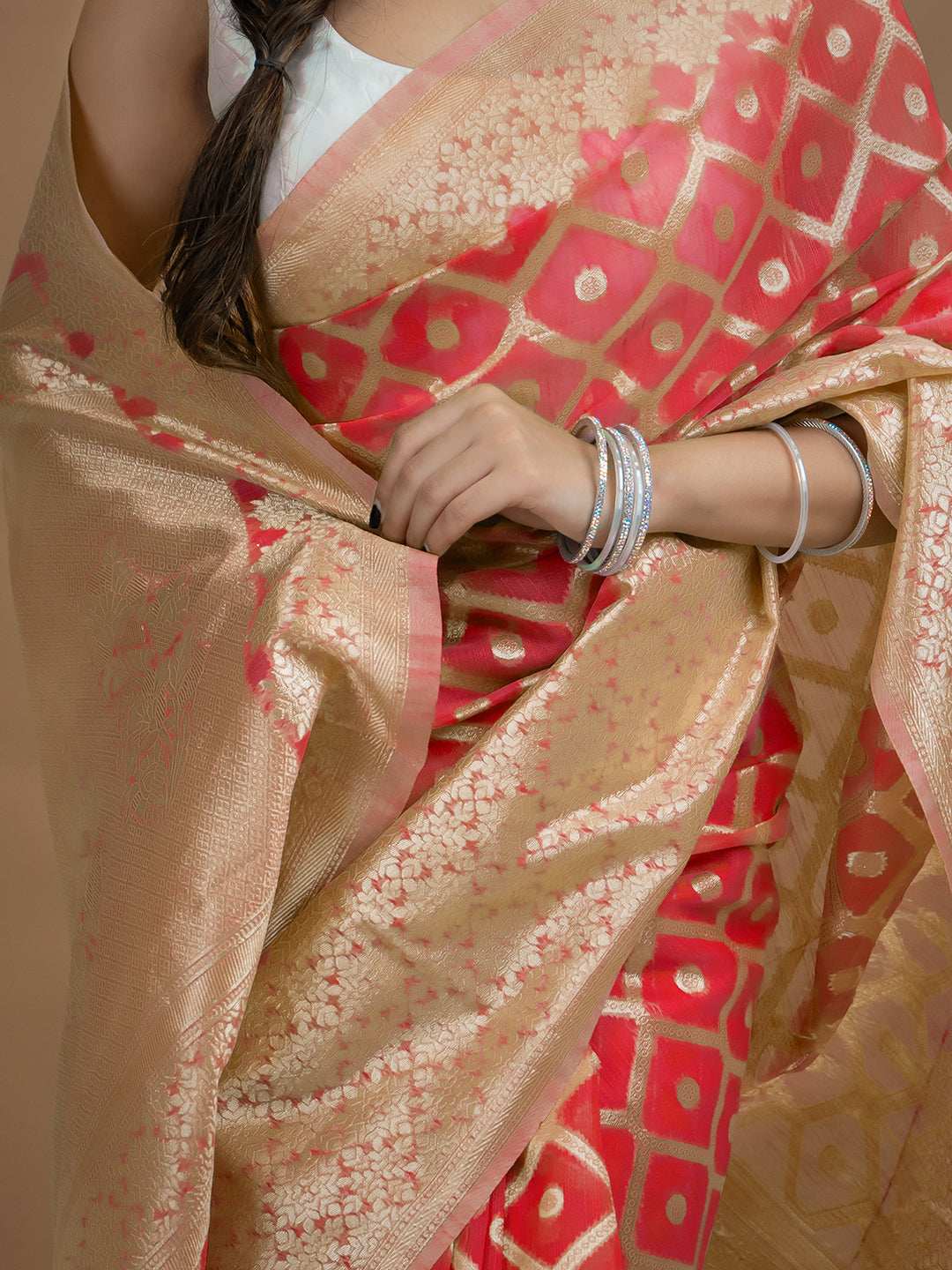 Floral Cotton Linen Saree