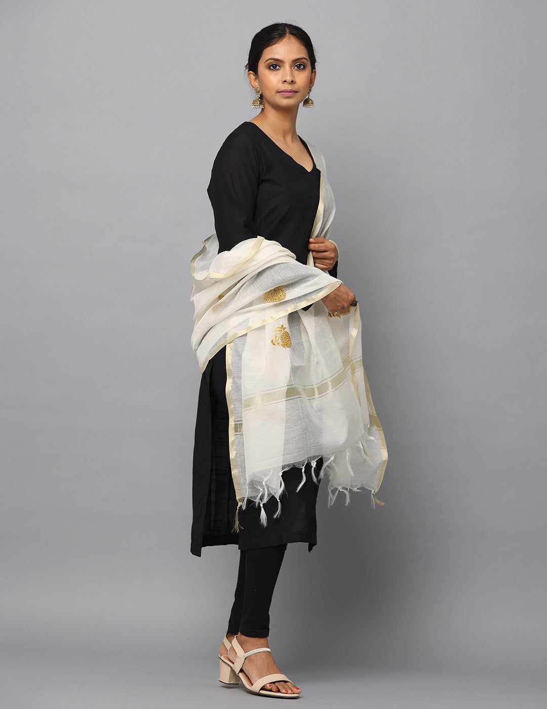 Embroidered Chanderi Dupatta