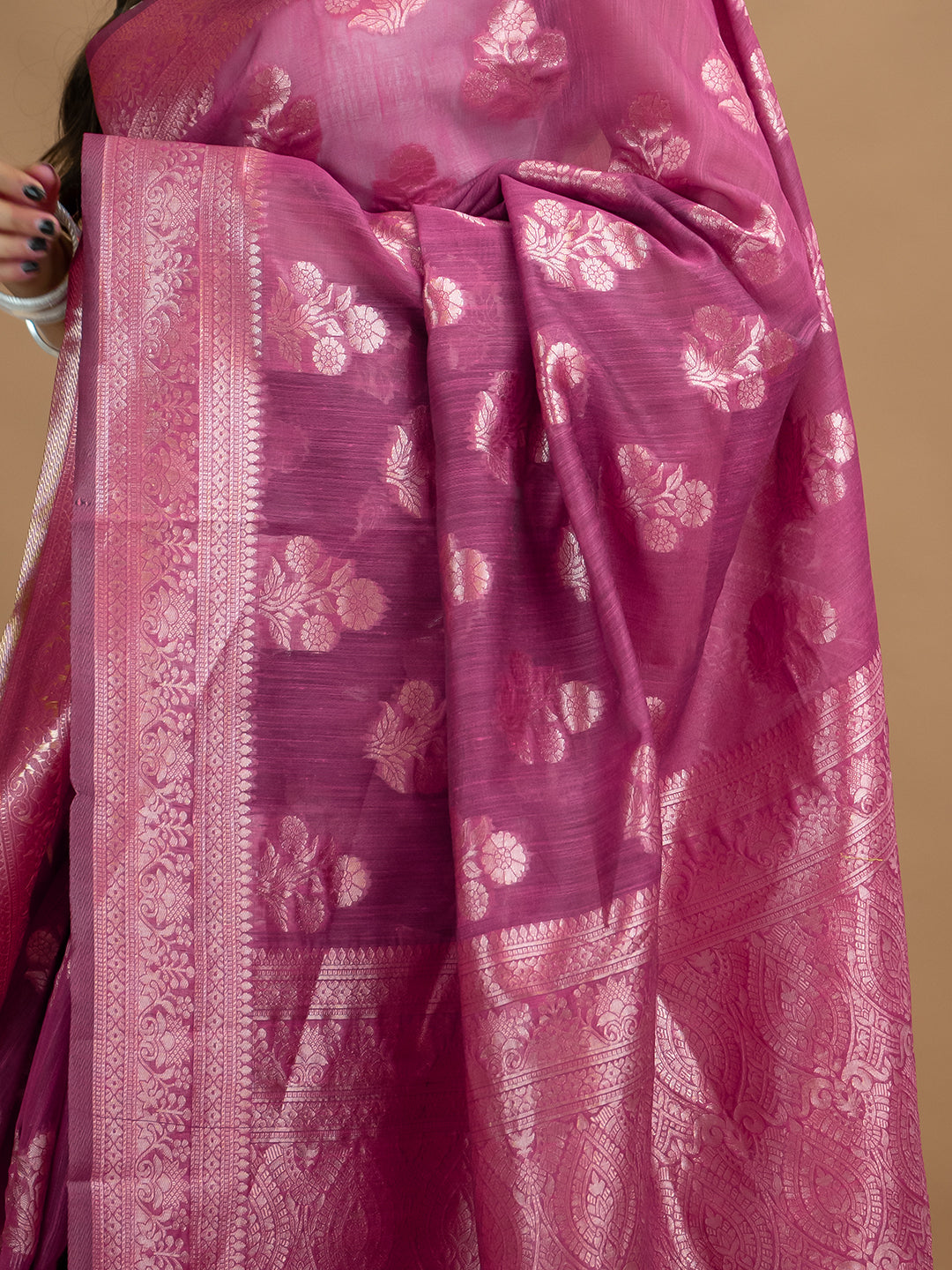 Floral Cotton Linen Saree