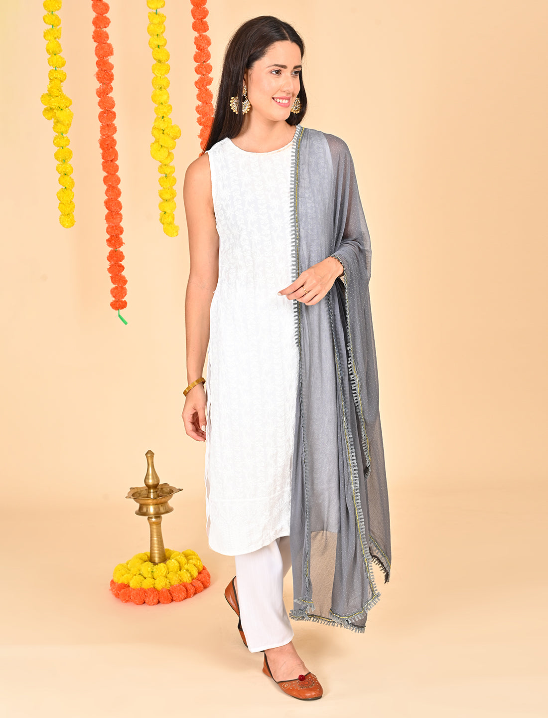 Ditsy Dots Chiffon Dupatta