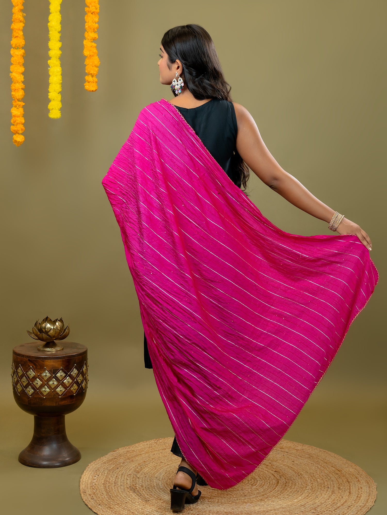 Embroidered Chinon Dupatta