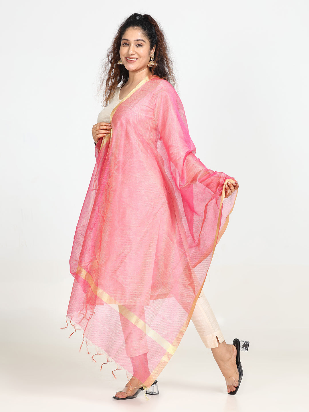 Chanderi Cotton Checkered Dupatta
