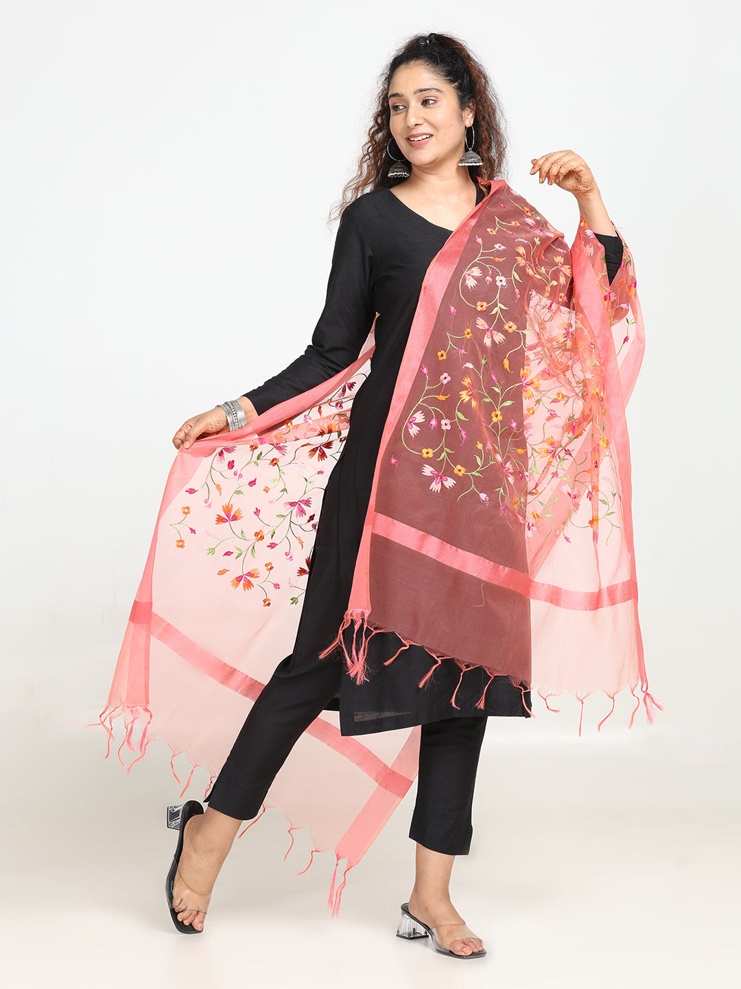 Floral Chiffon Dupatta