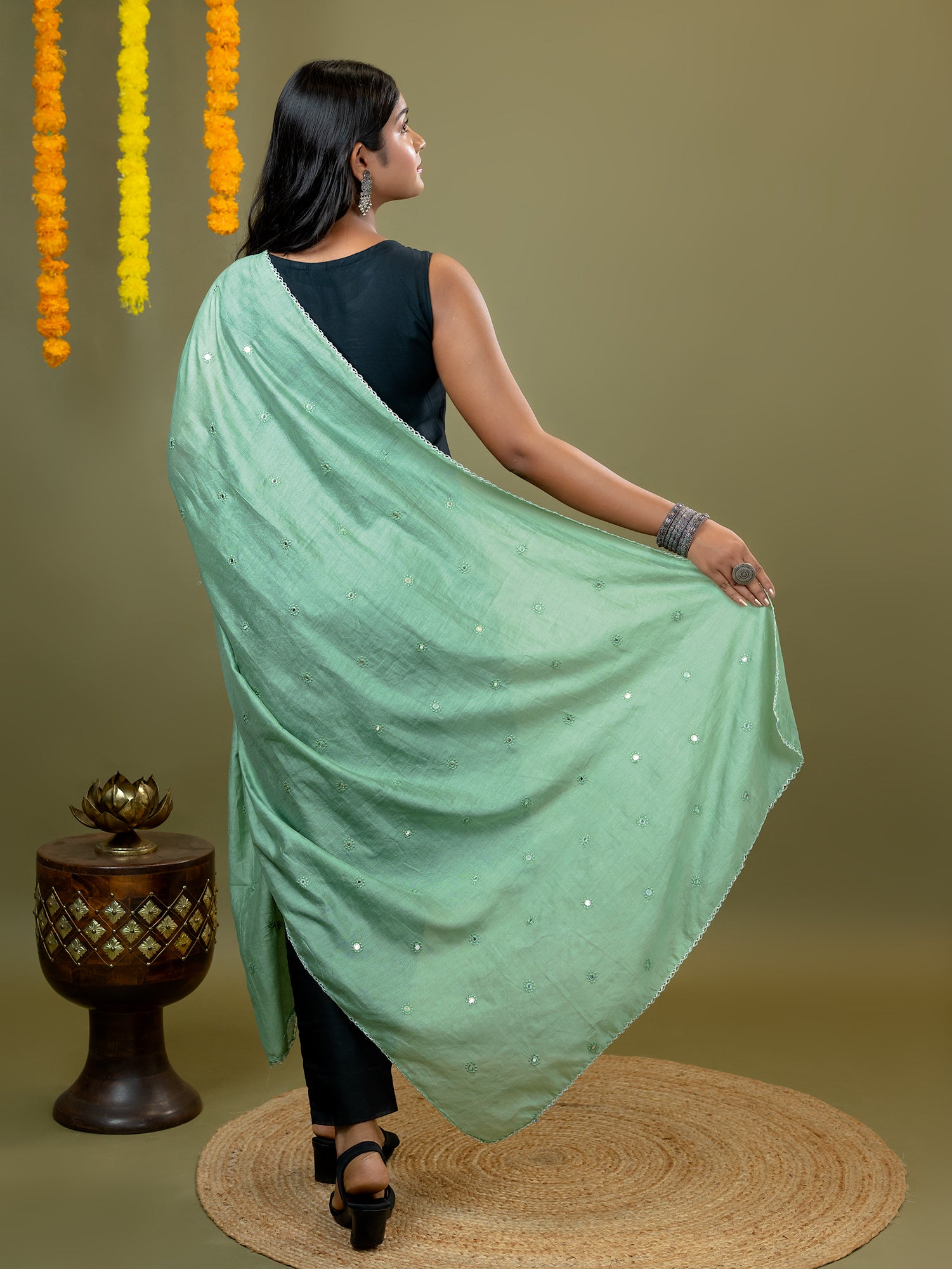 Embroidered Chanderi Dupatta