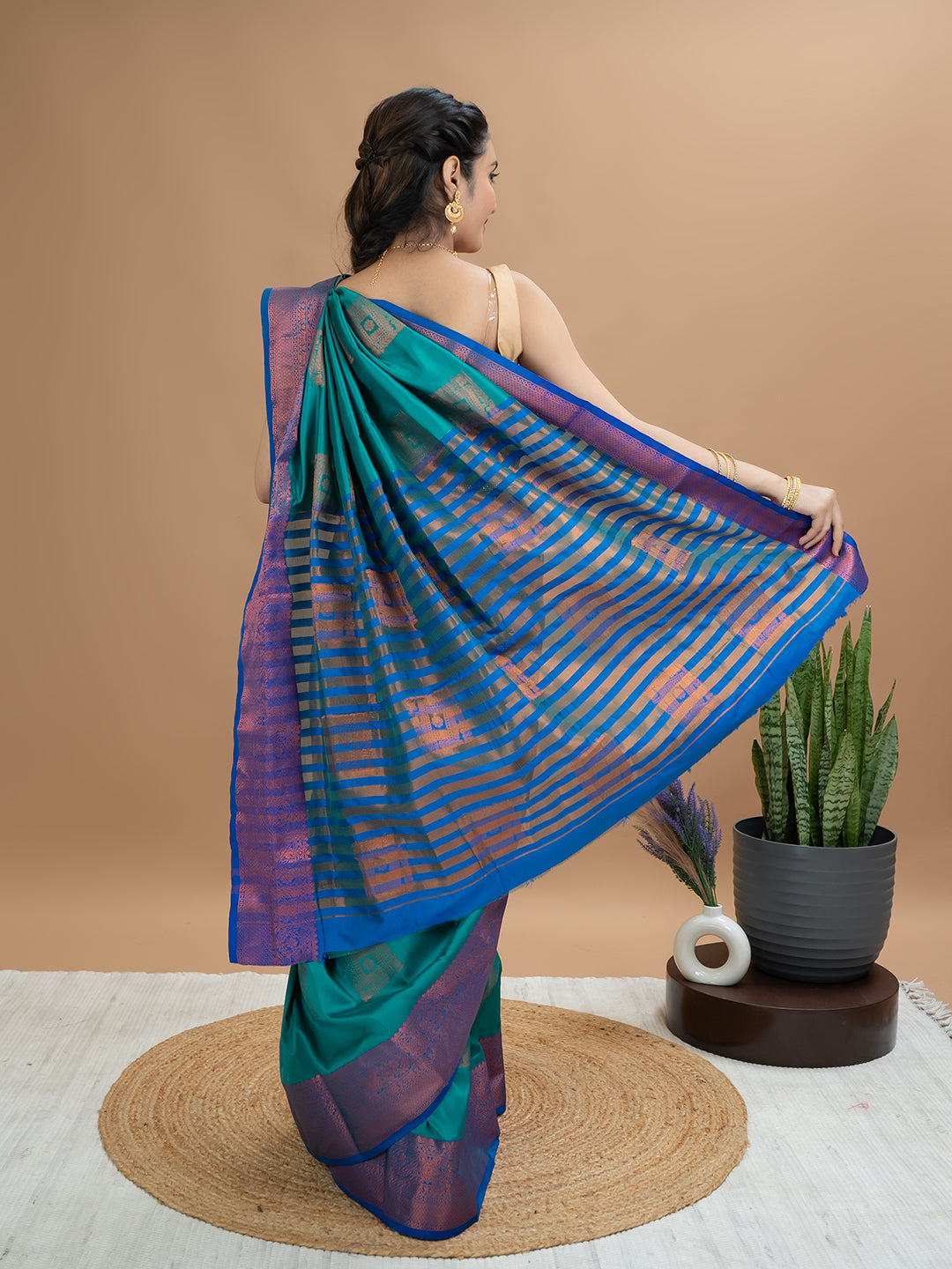 Turquoise South Silk Saree