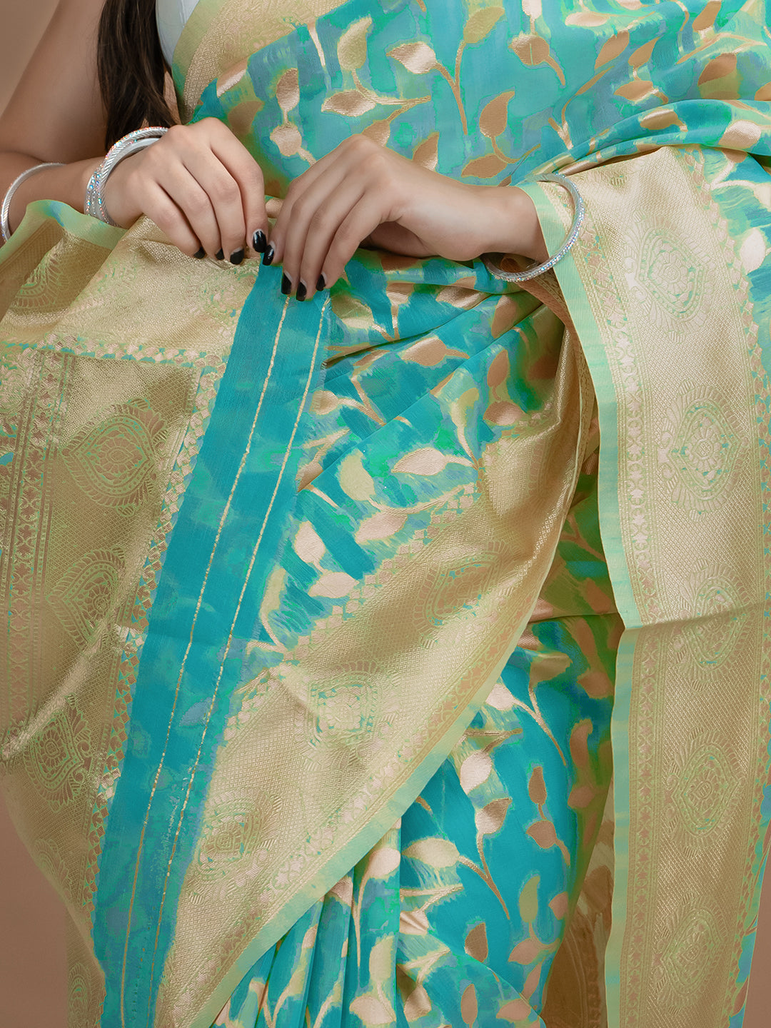 Floral Cotton Linen Saree