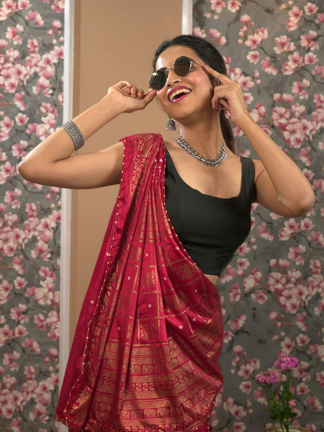 Bandhini Viscose Crepe Saree