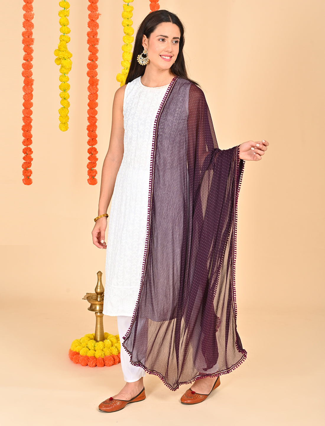 Ditsy Dots Chiffon Dupatta
