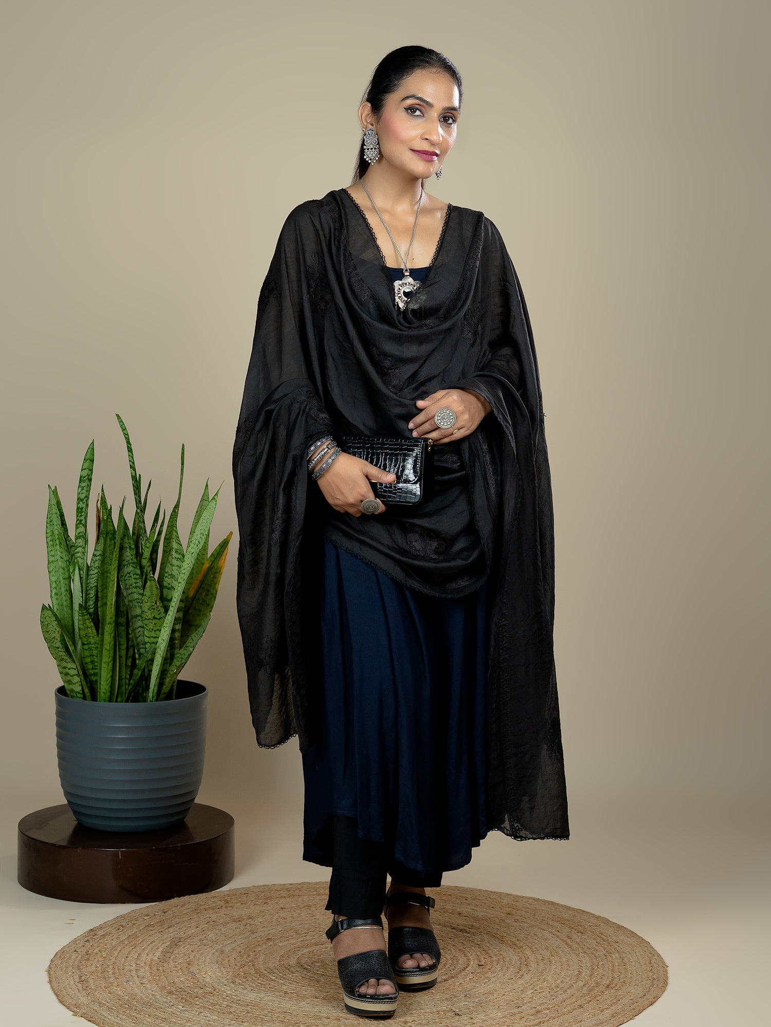 Embroidered Chanderi Dupatta