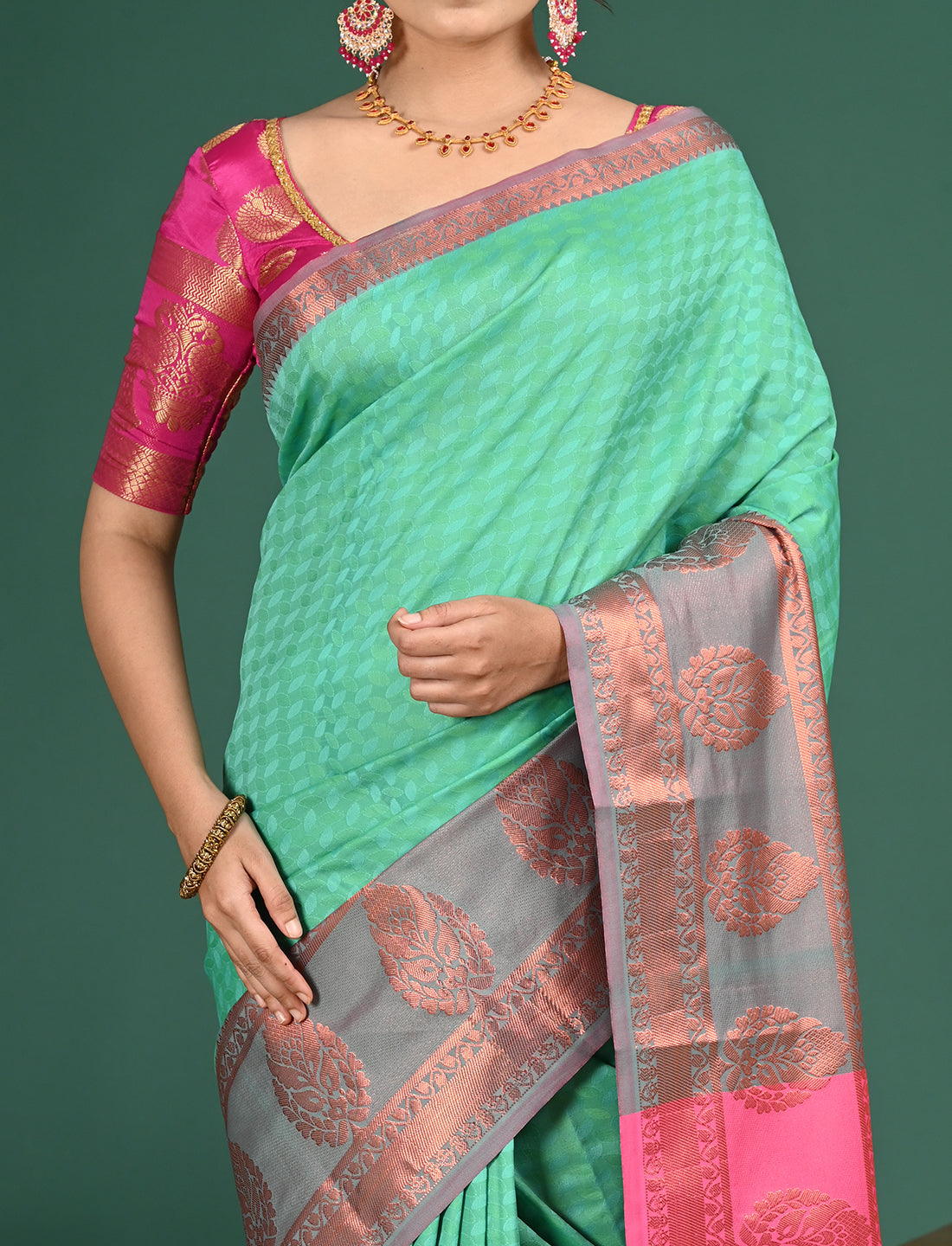 Sea Green South Art Silk Saree