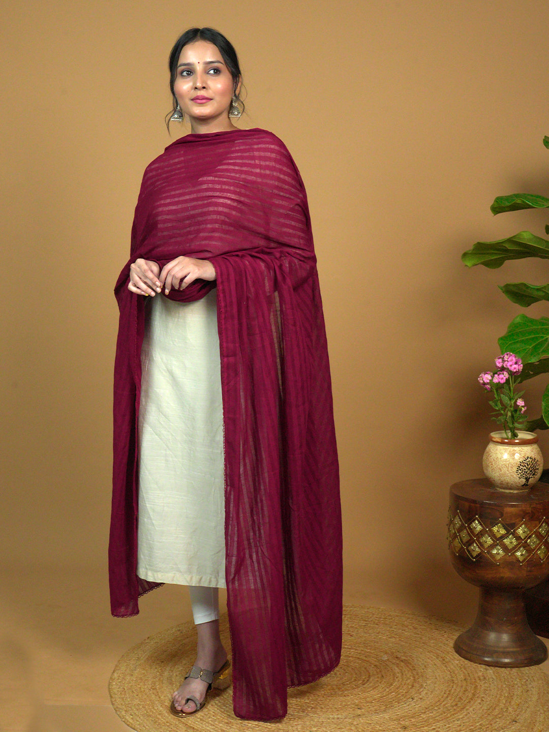 Stripe Cotton Dupatta