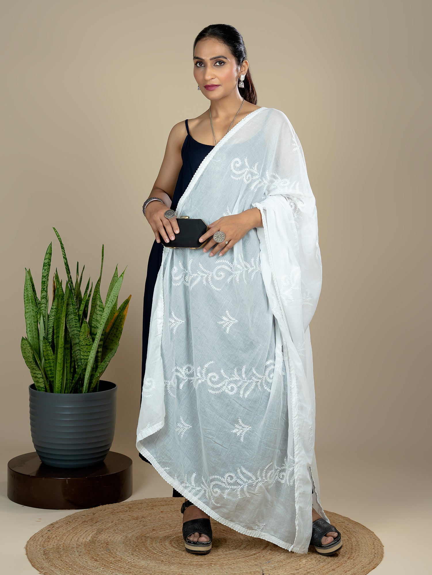 Embroidered Cotton Dupatta