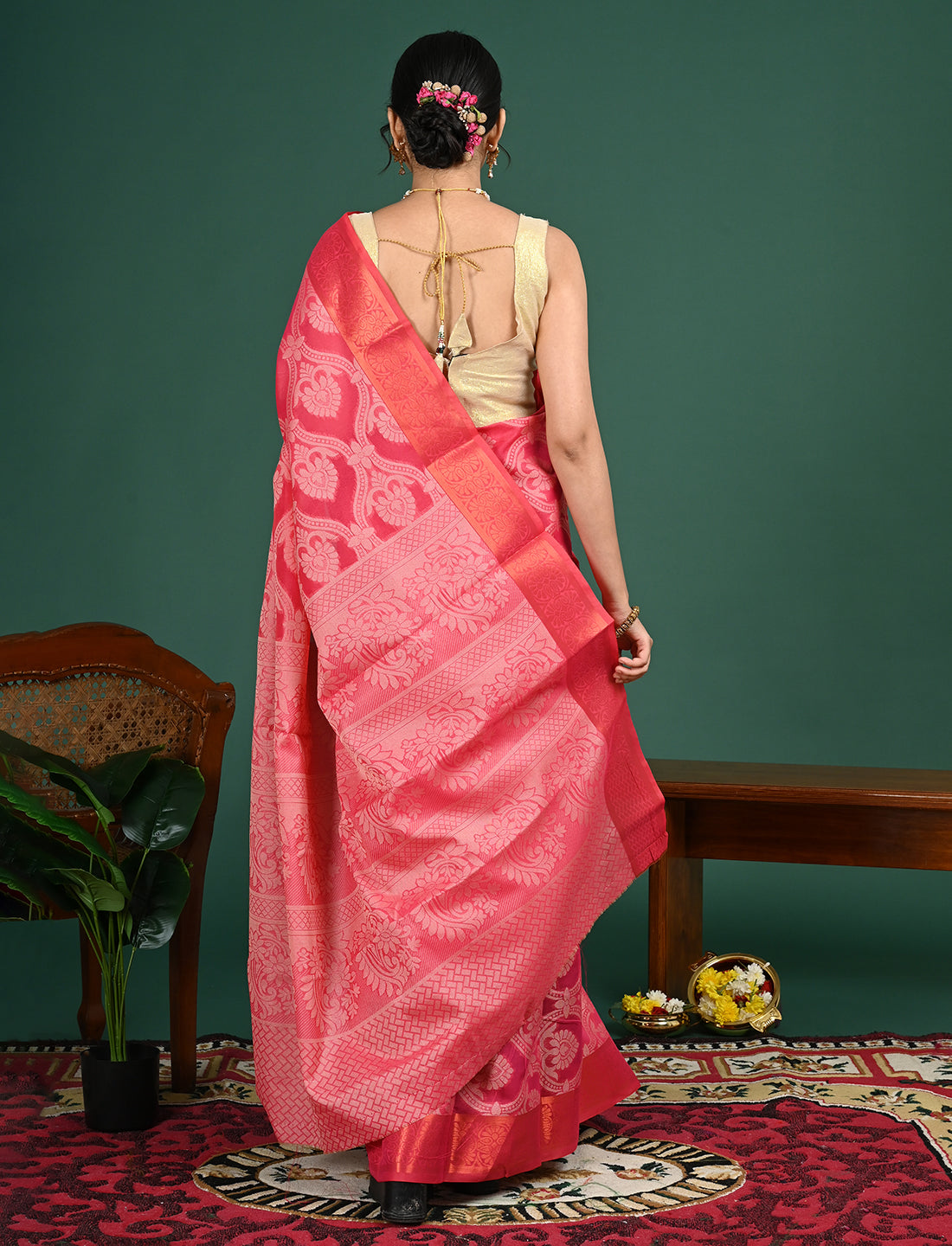 Kota Semi Cotton Geometric Saree