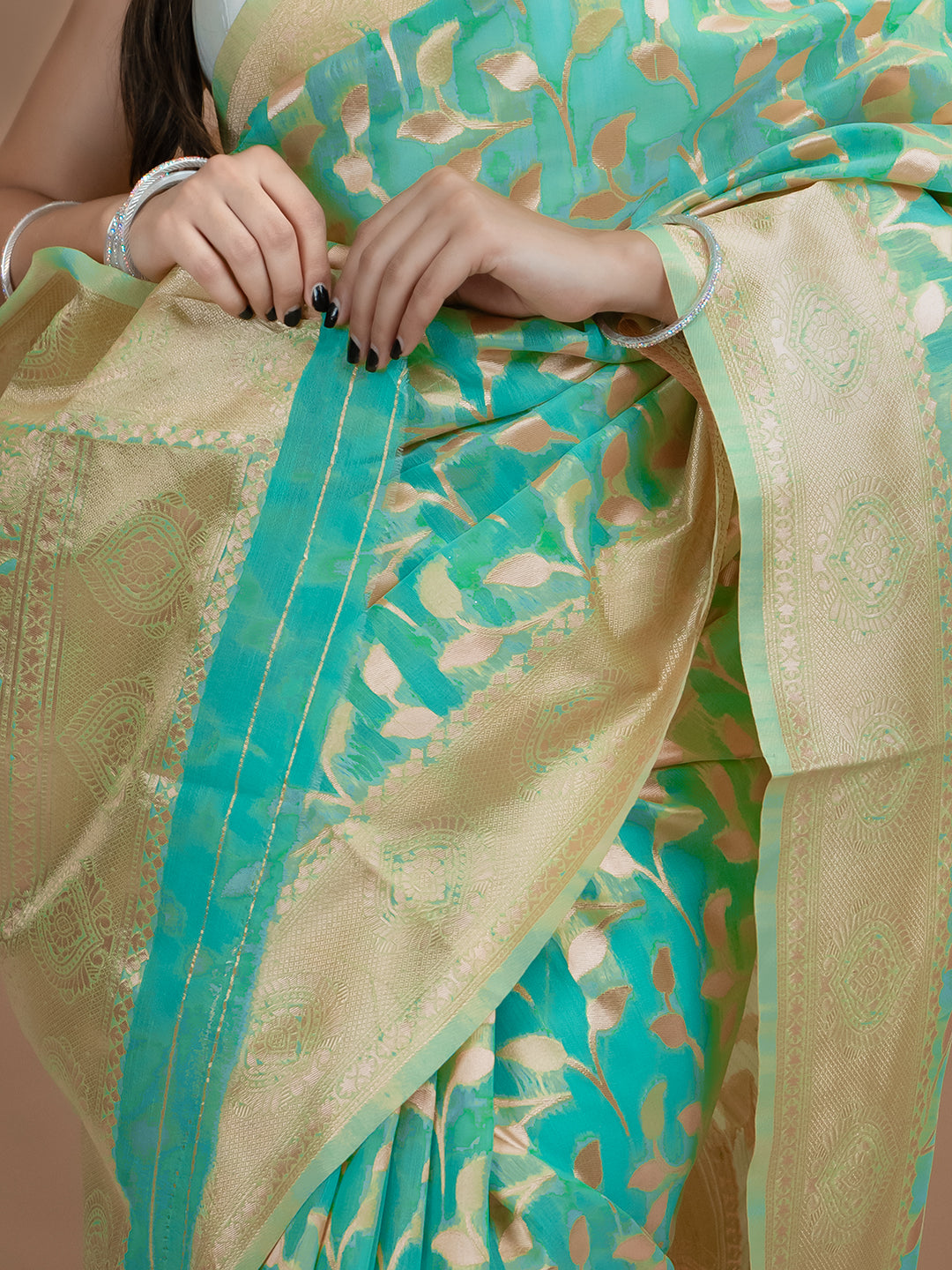 Floral Cotton Linen Saree