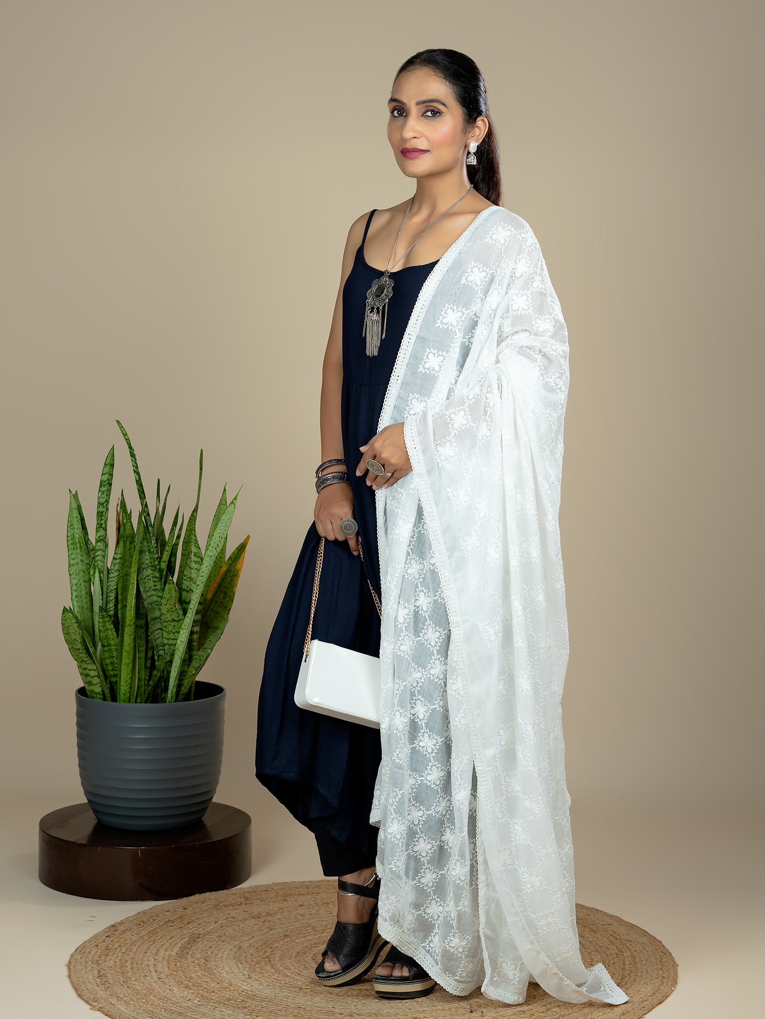 Embroidered Cotton Dupatta
