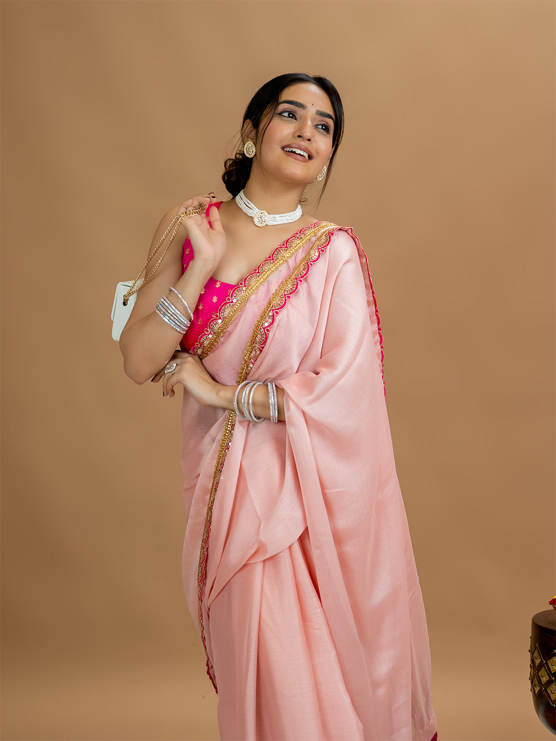 Solid Georgette Saree