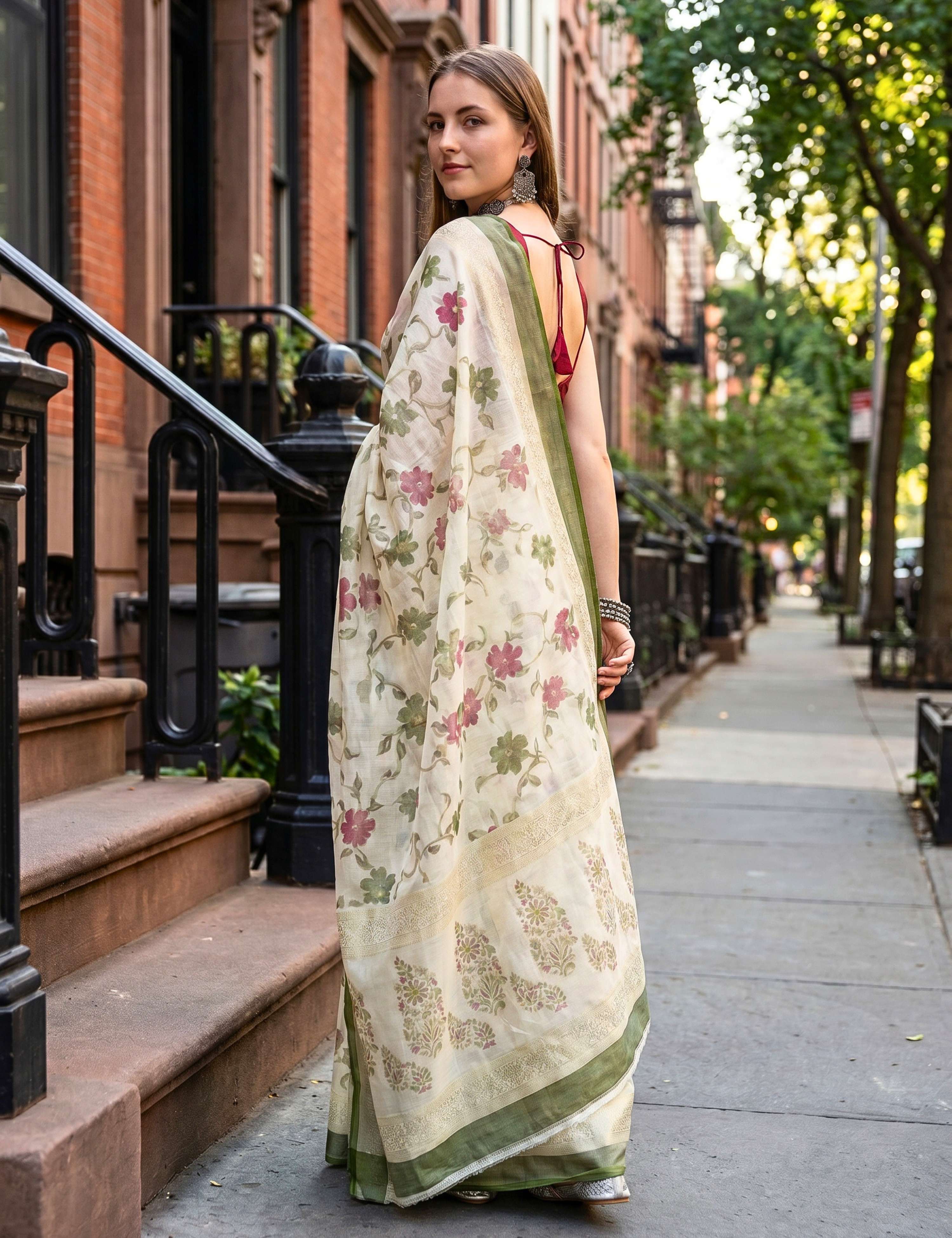 Floral Brasso Saree