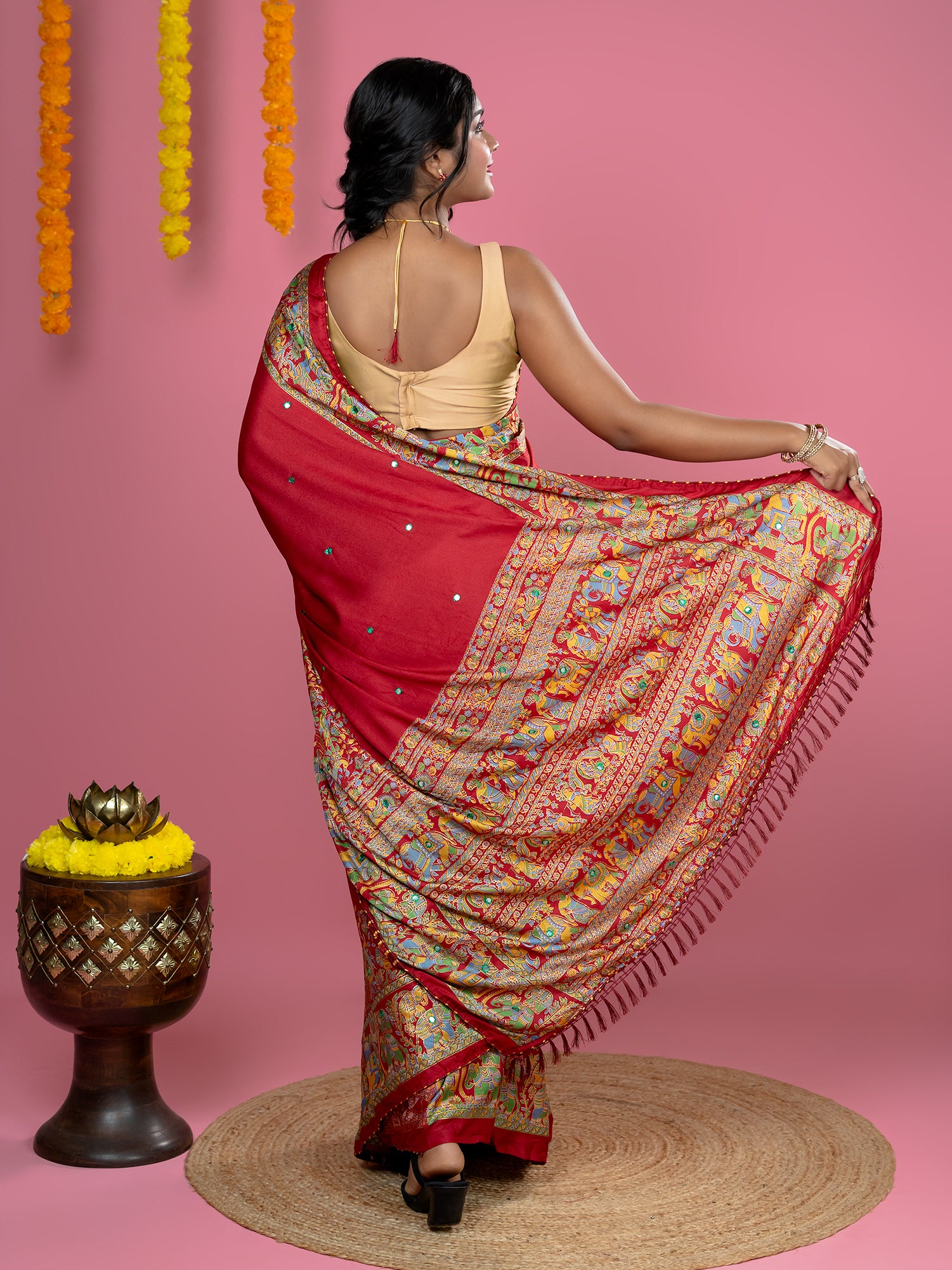 Kutch Print Crepe Saree